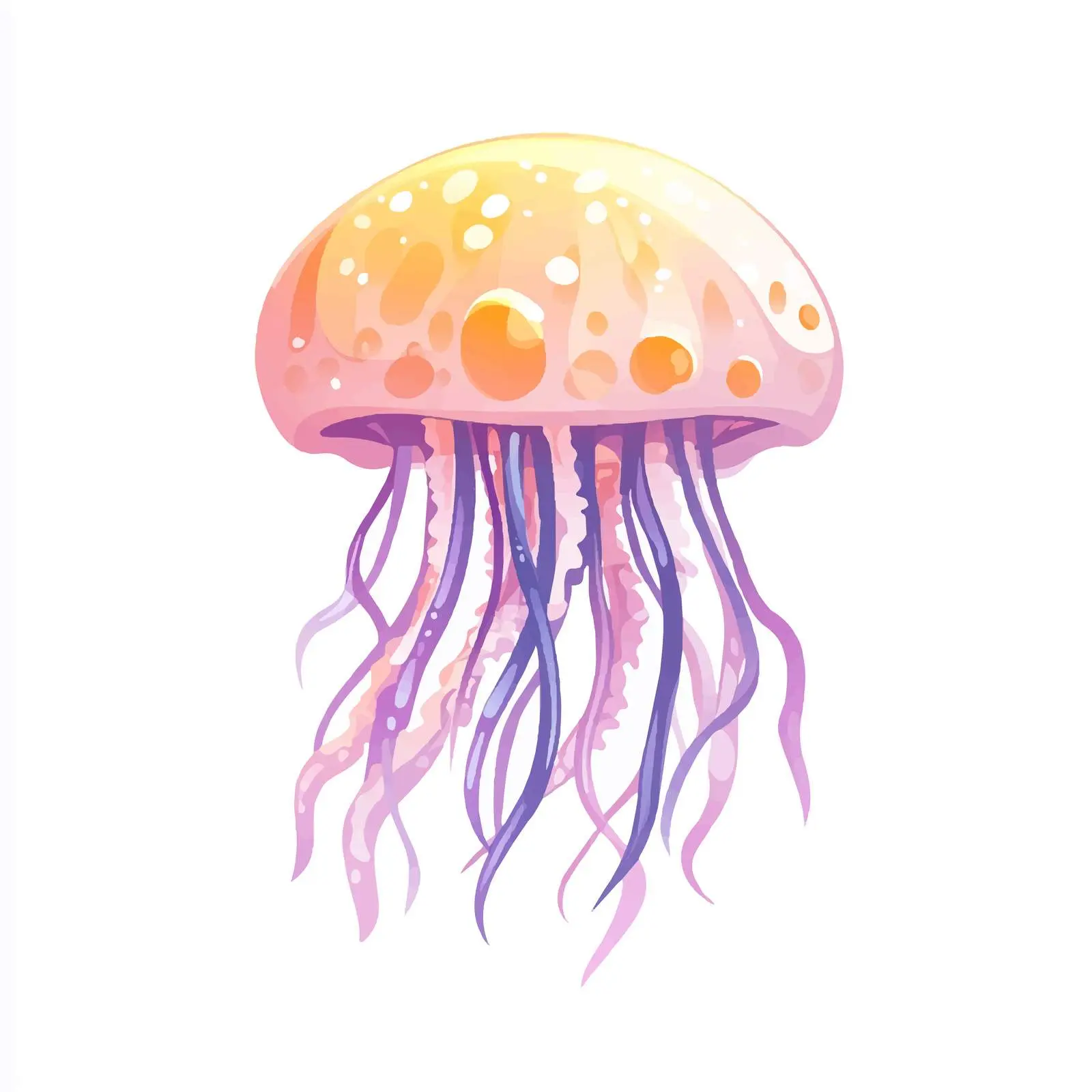 Cute Cartoon Jellyfish Vector Illustration – free sea animals image from Dotvec