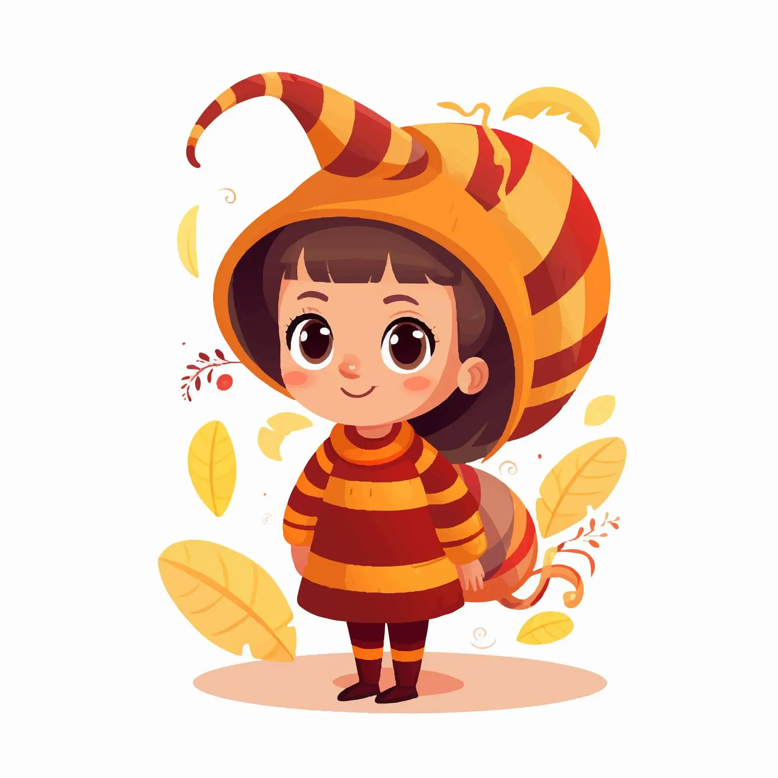 Cute Kid in Carnival Costume for Autumn Holiday — free download from Dotvec
