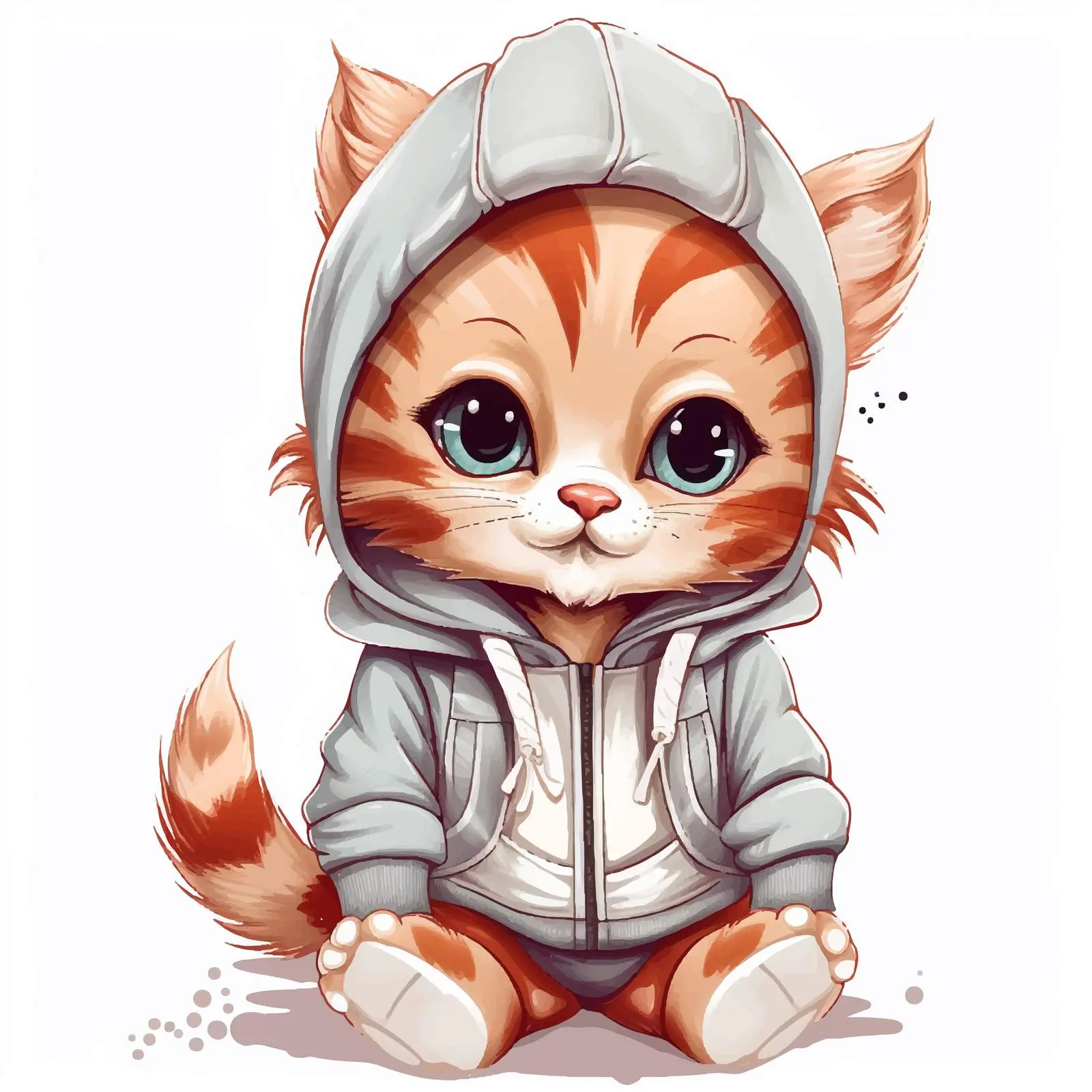 Adorable Kitten Vector for Baby Shower Greetings — free download from Dotvec