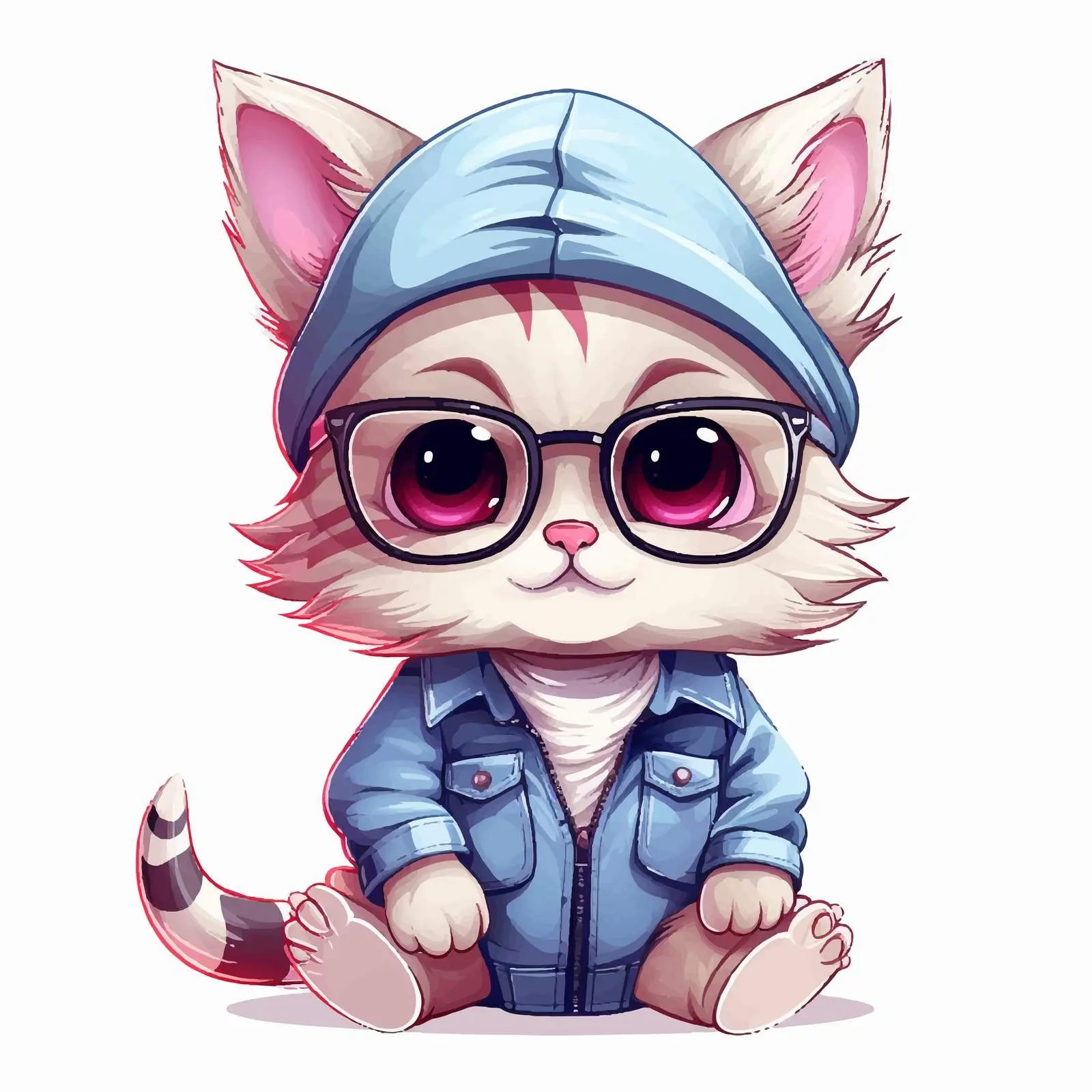 Adorable Kitten Vector for Baby Shower Greetings — free download from Dotvec