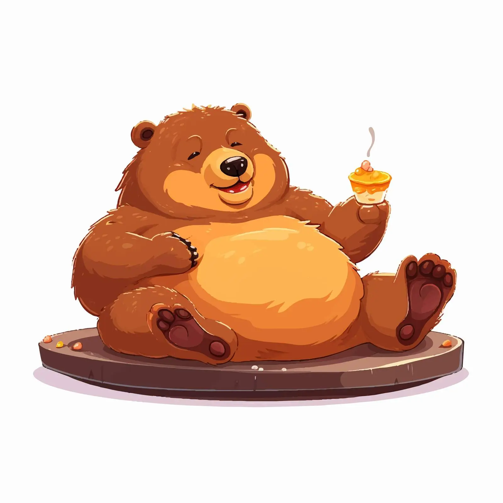 Relaxing Cute Lazy Bear with Full Belly — free download from Dotvec
