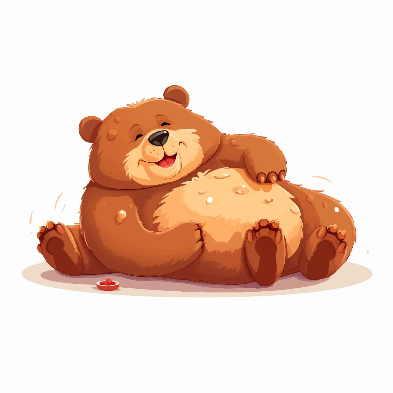 Relaxing Cute Bear with Full Belly Vector Art — free download from Dotvec