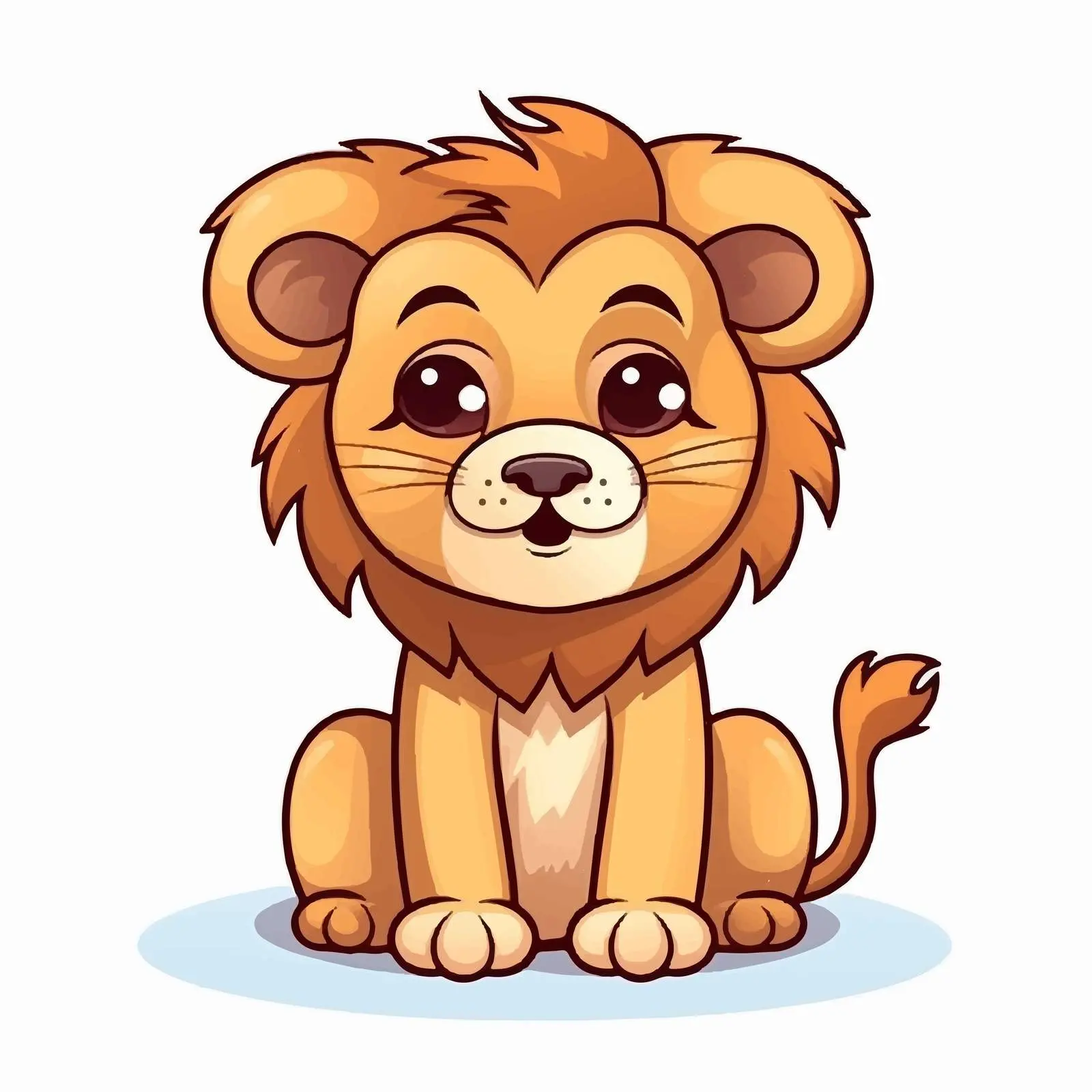Cute Lion Cartoon Character Vector Illustration — free download from Dotvec