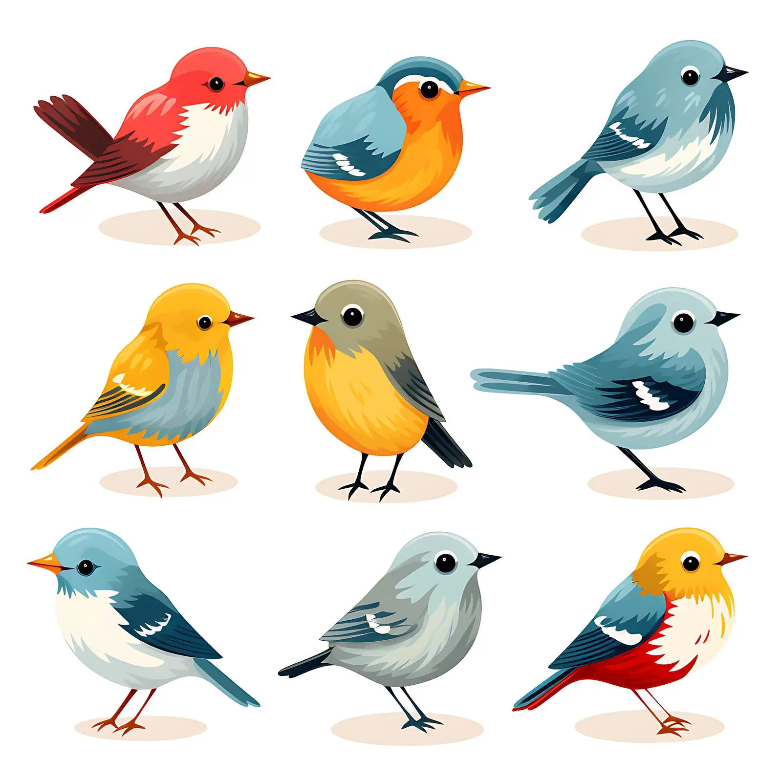 Cute Amadins Birds on White Background – free habitat image from Dotvec