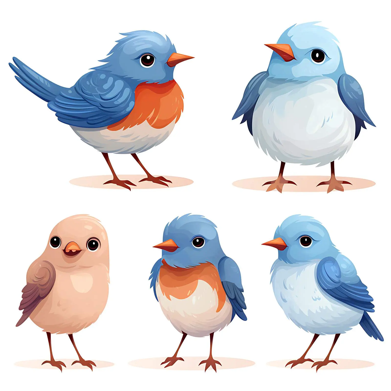 Cute Amadins Birds on White Background — free download from Dotvec