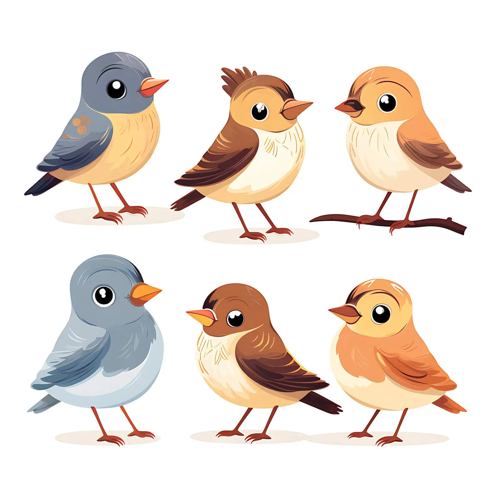 Cute Little Amadins Birds on White Background — free download from Dotvec