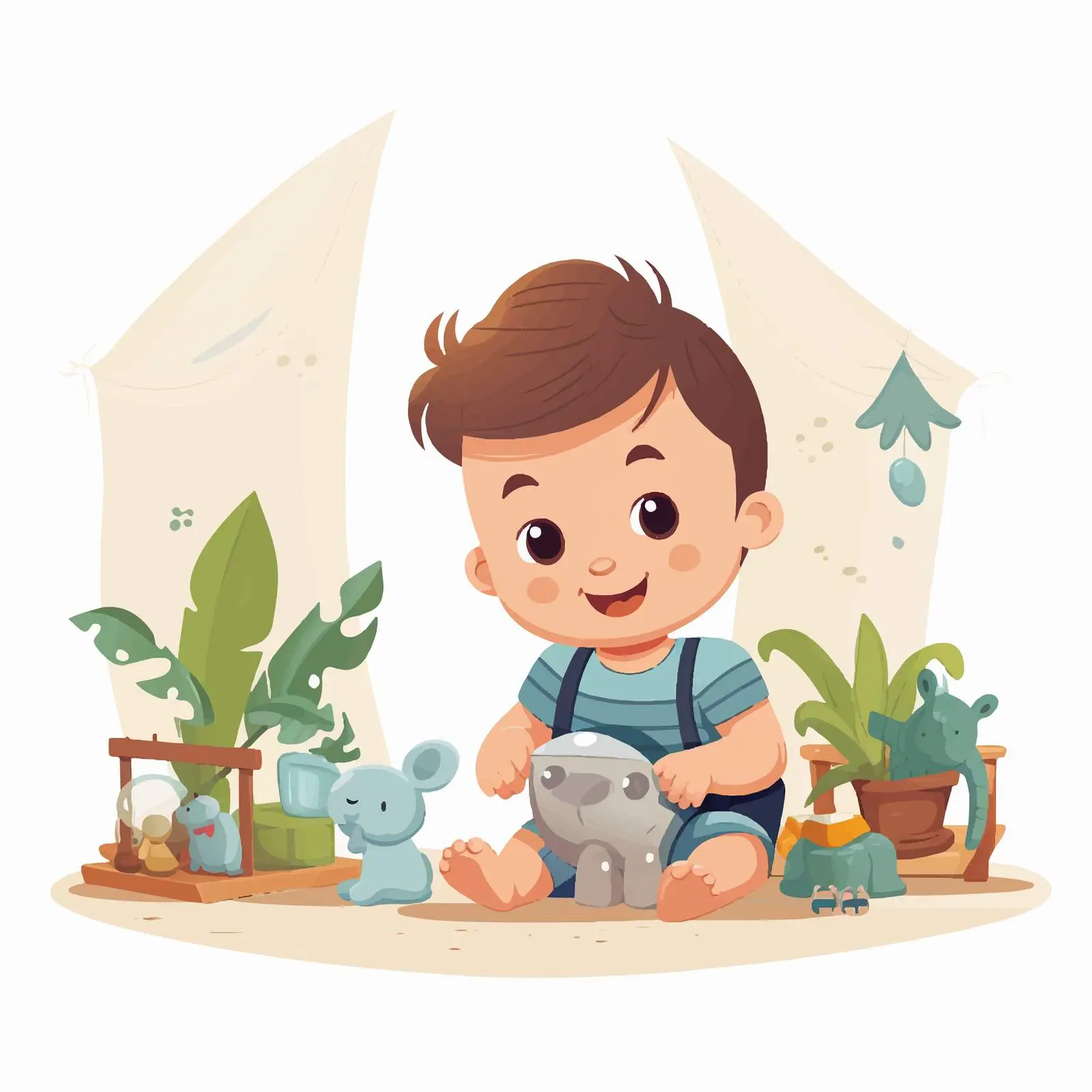 Cute Boy Playing in Baby Room — free download from Dotvec