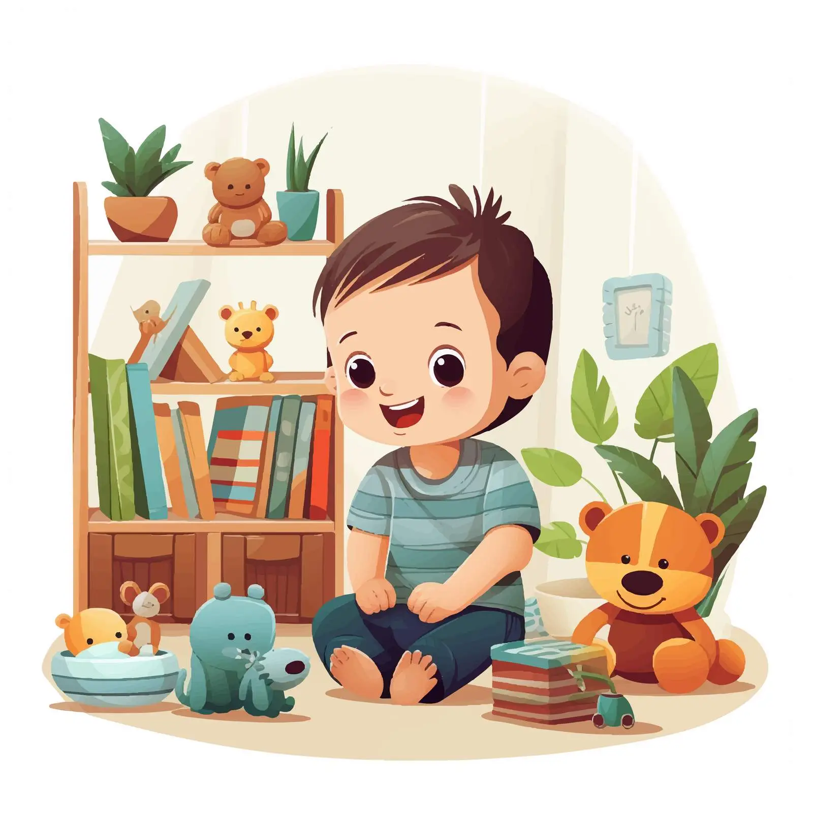 Cute Boy Playing in Baby Room — free download from Dotvec