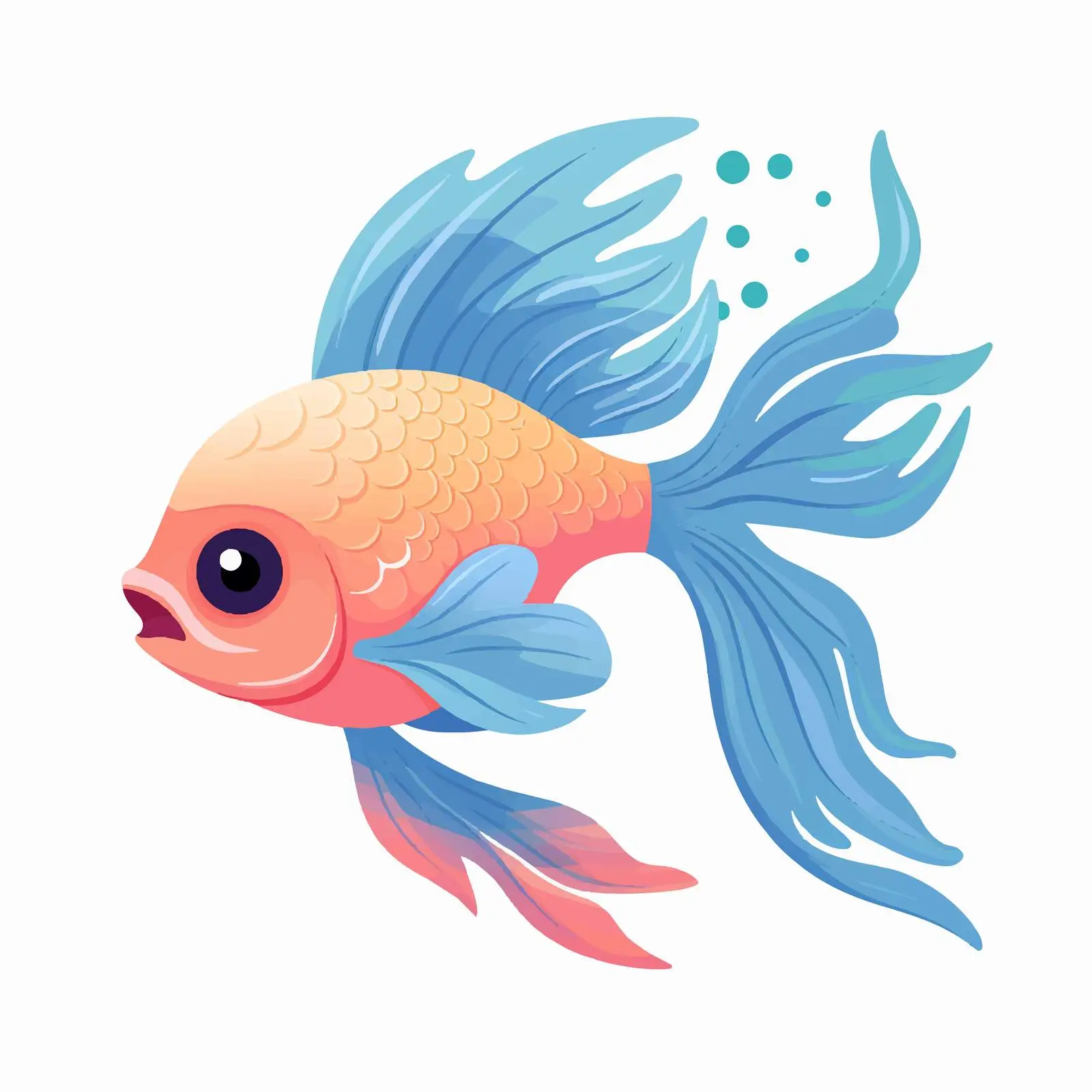 Tropical Cute Fish with Big Fins Vectors — free download from Dotvec