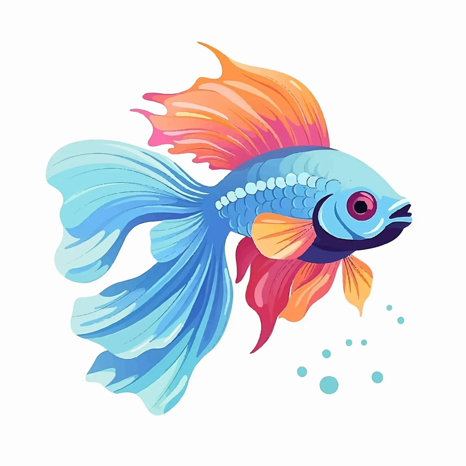 Cute Tropical Fish with Big Fins Vectors — free download from Dotvec