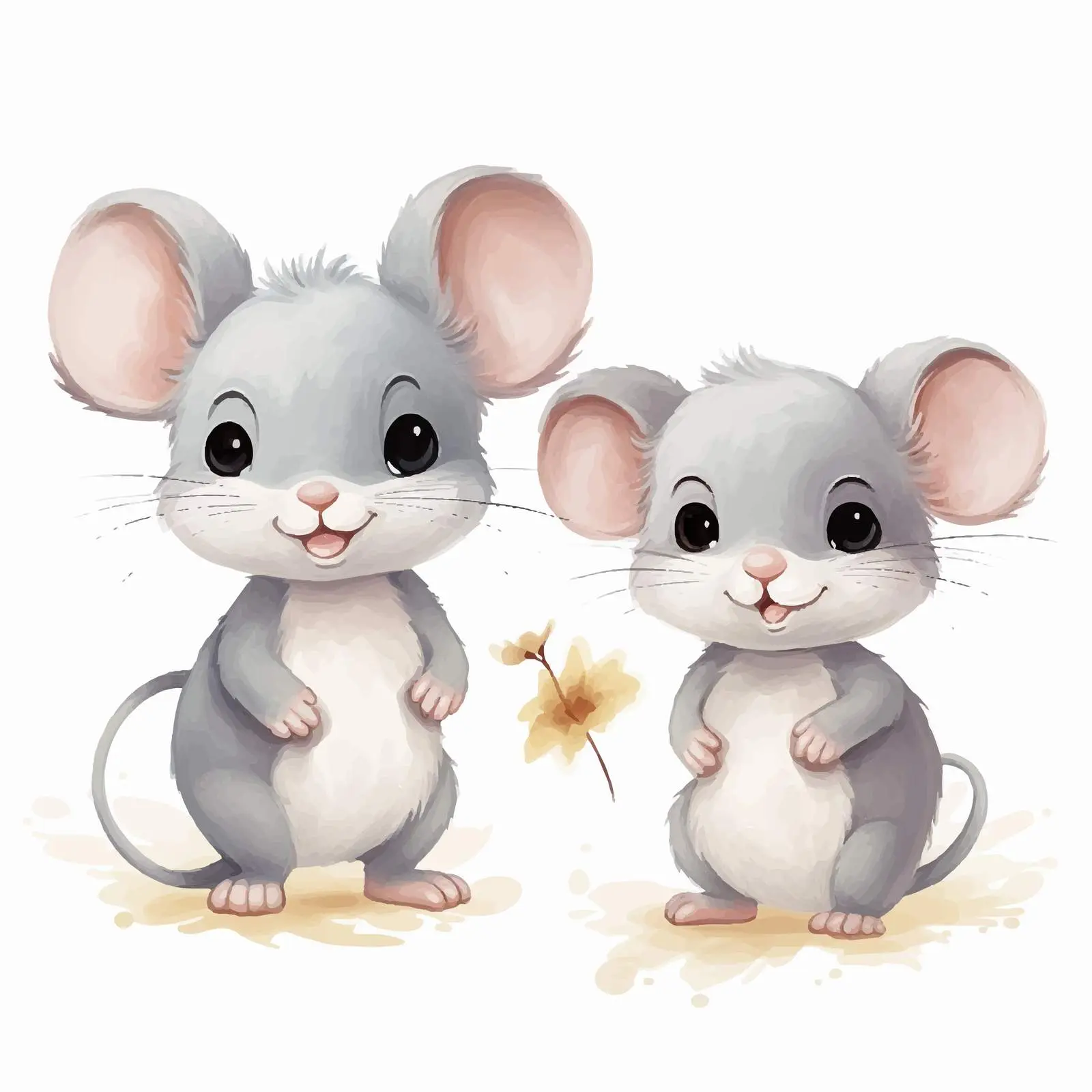 Cute Gray Mice Positive Illustration Clip Art — free download from Dotvec