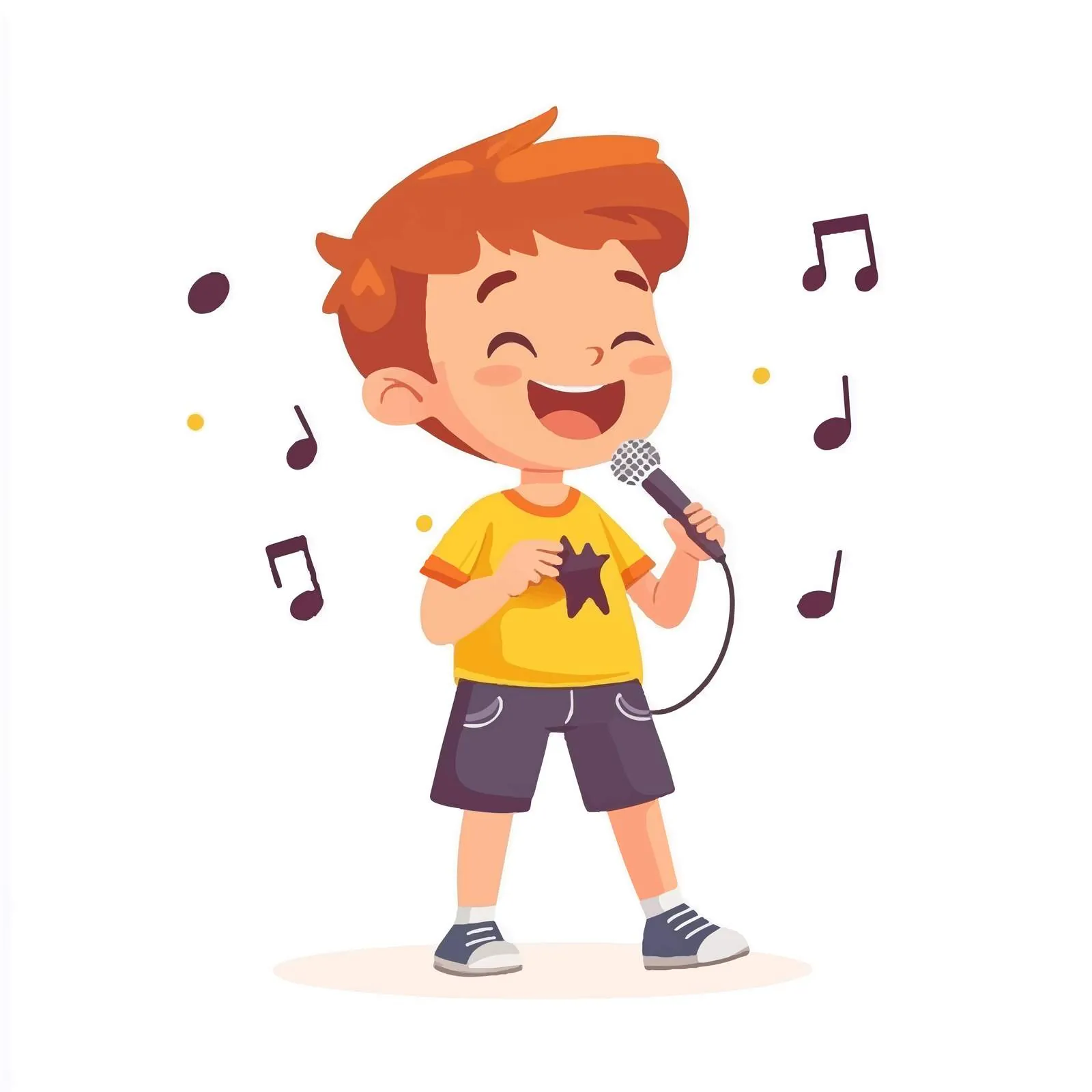 Adorable Child Singing Performance Illustration – free music and art image from Dotvec