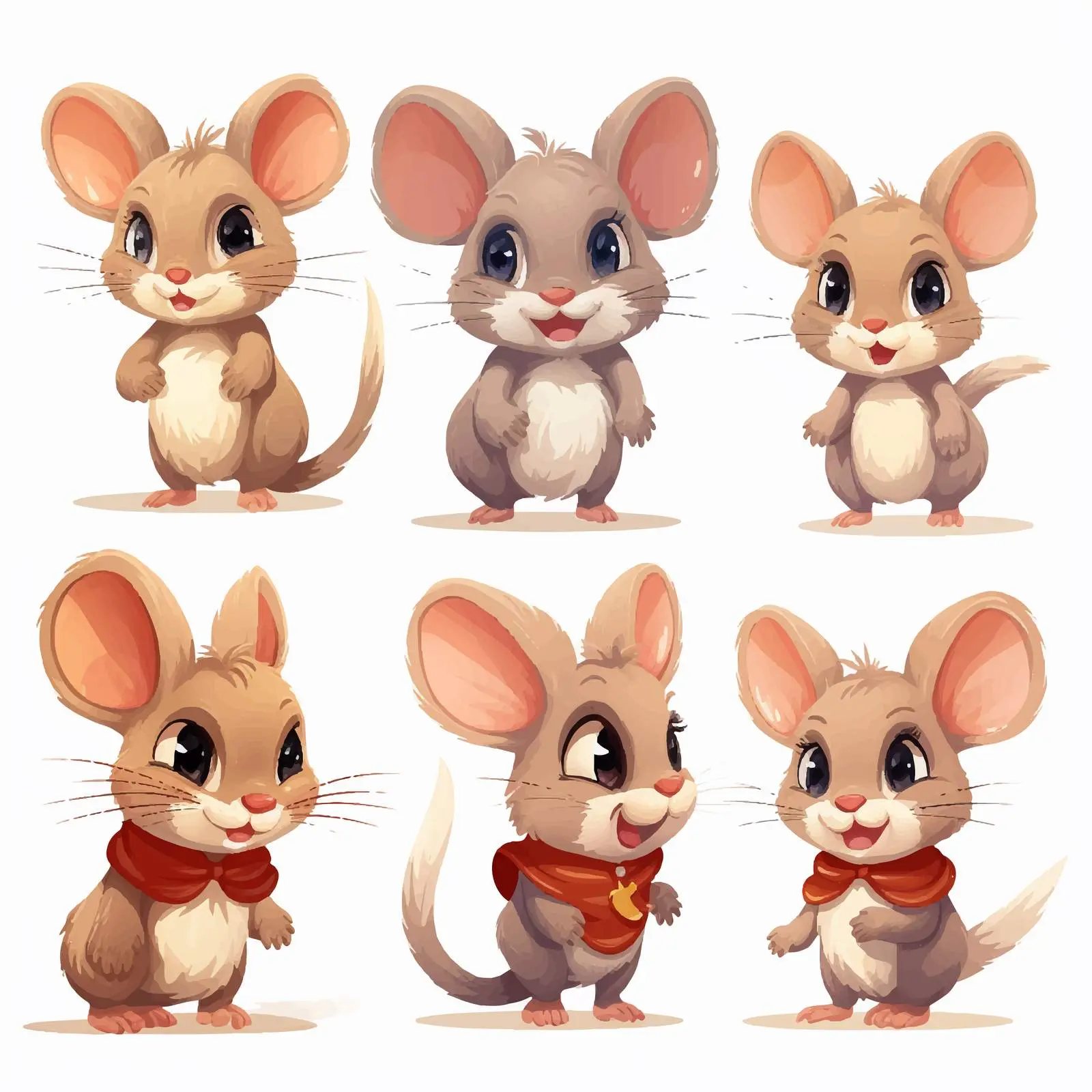 Cute Little Mouse Character with Big Ears — free download from Dotvec