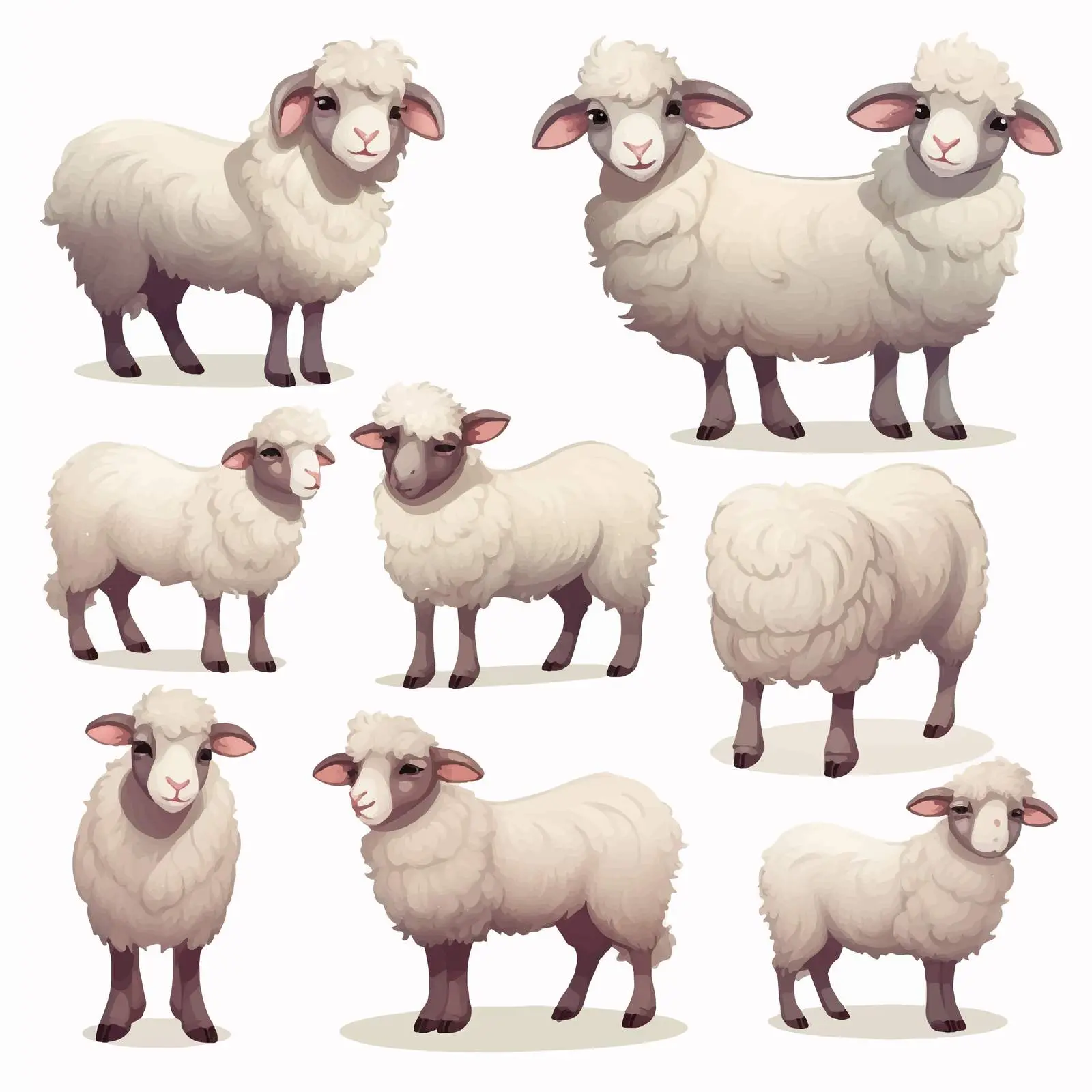 Cute Little Sheep Clip Art on White Background — free download from Dotvec