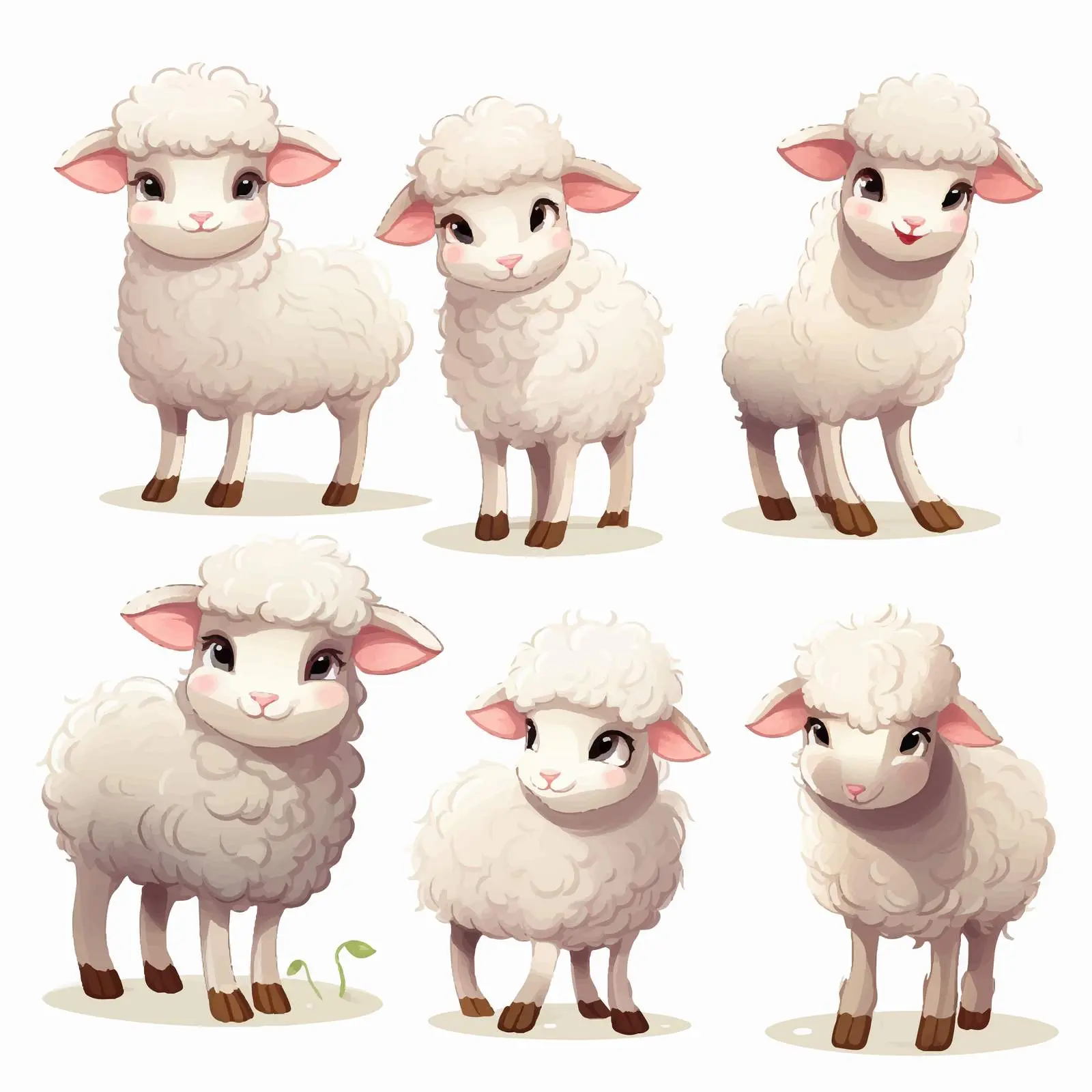 Cute Sheep Vector on White Background — free download from Dotvec