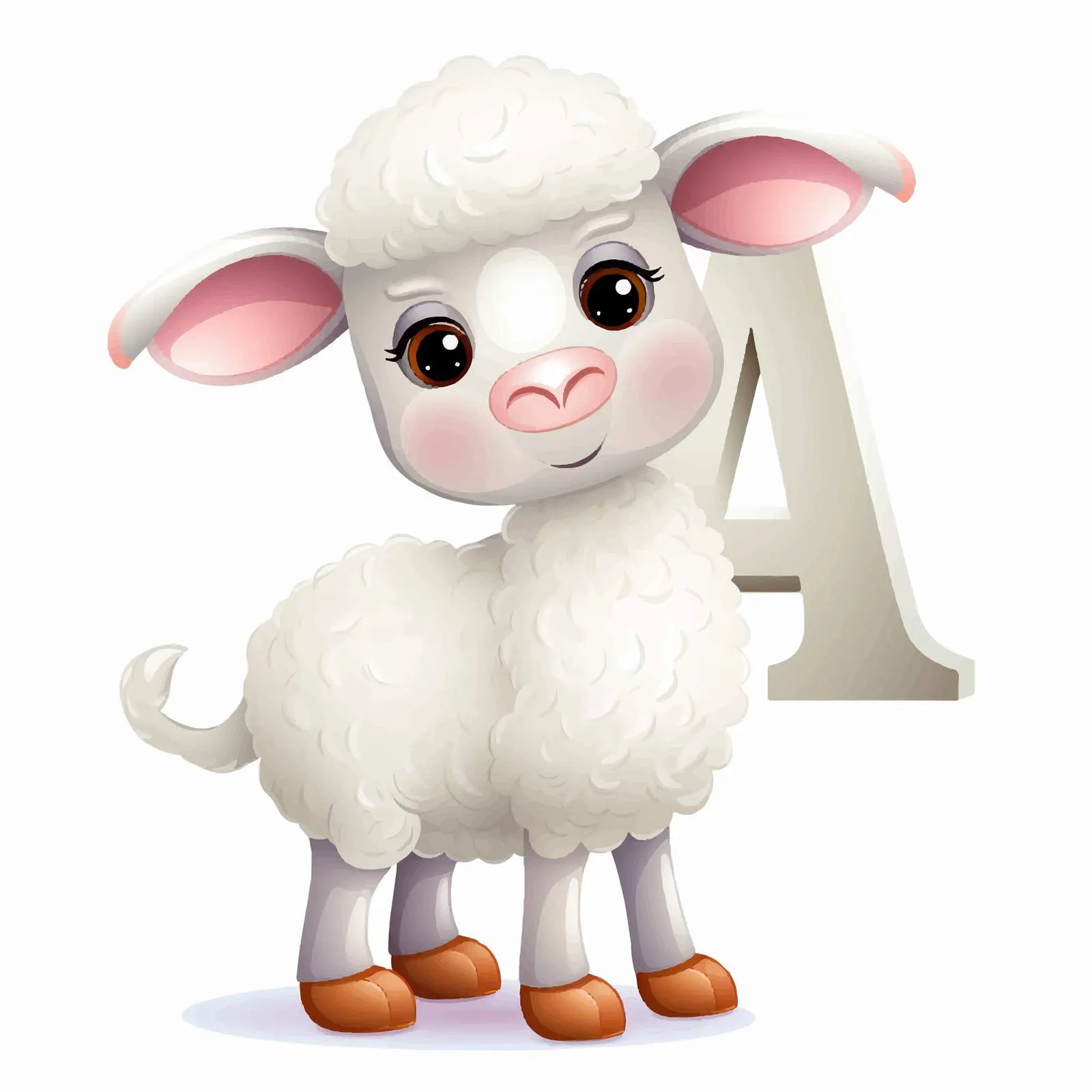 Adorable Sheep Illustration with Letter A — free download from Dotvec