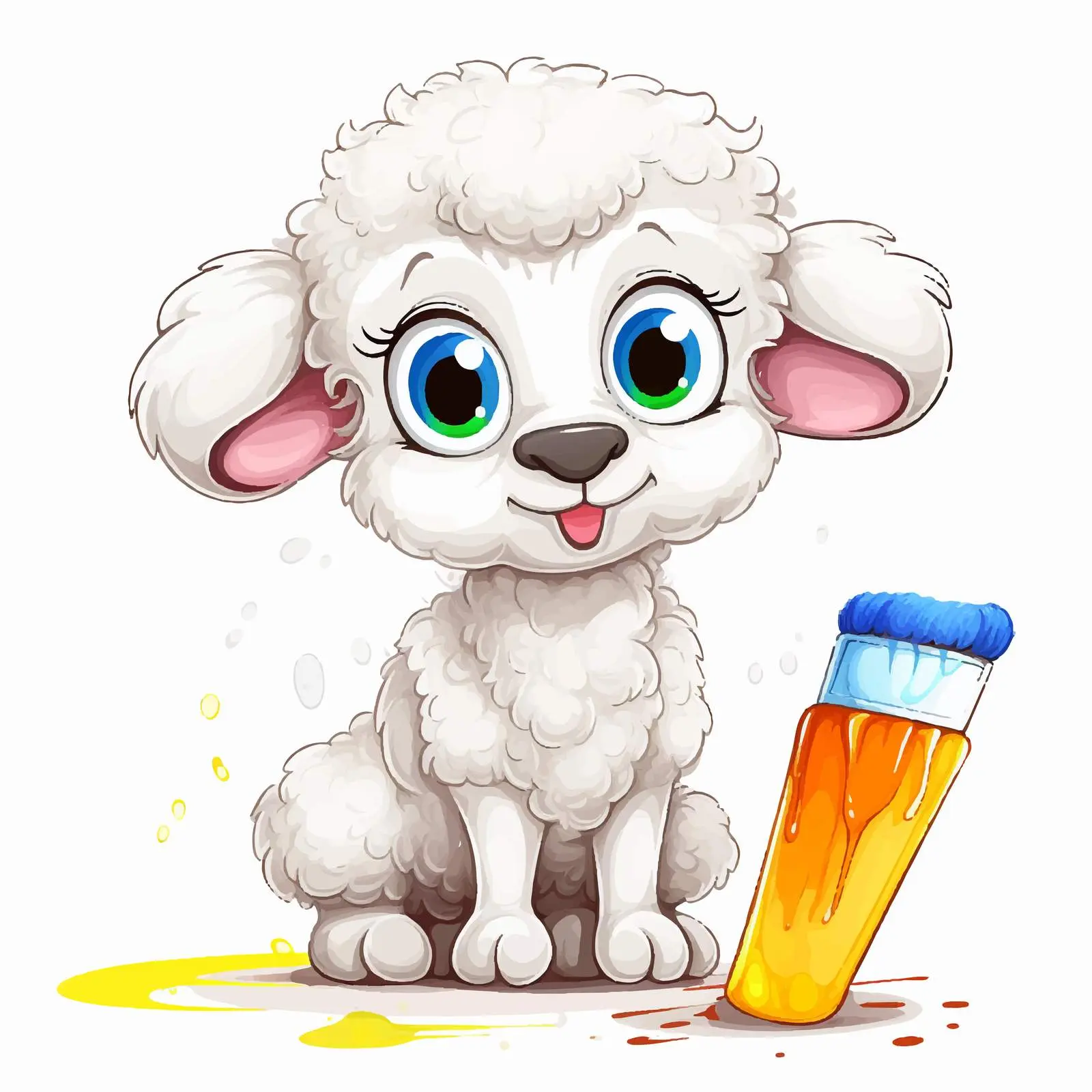 Cute Sheep Illustration with Letter G — free download from Dotvec