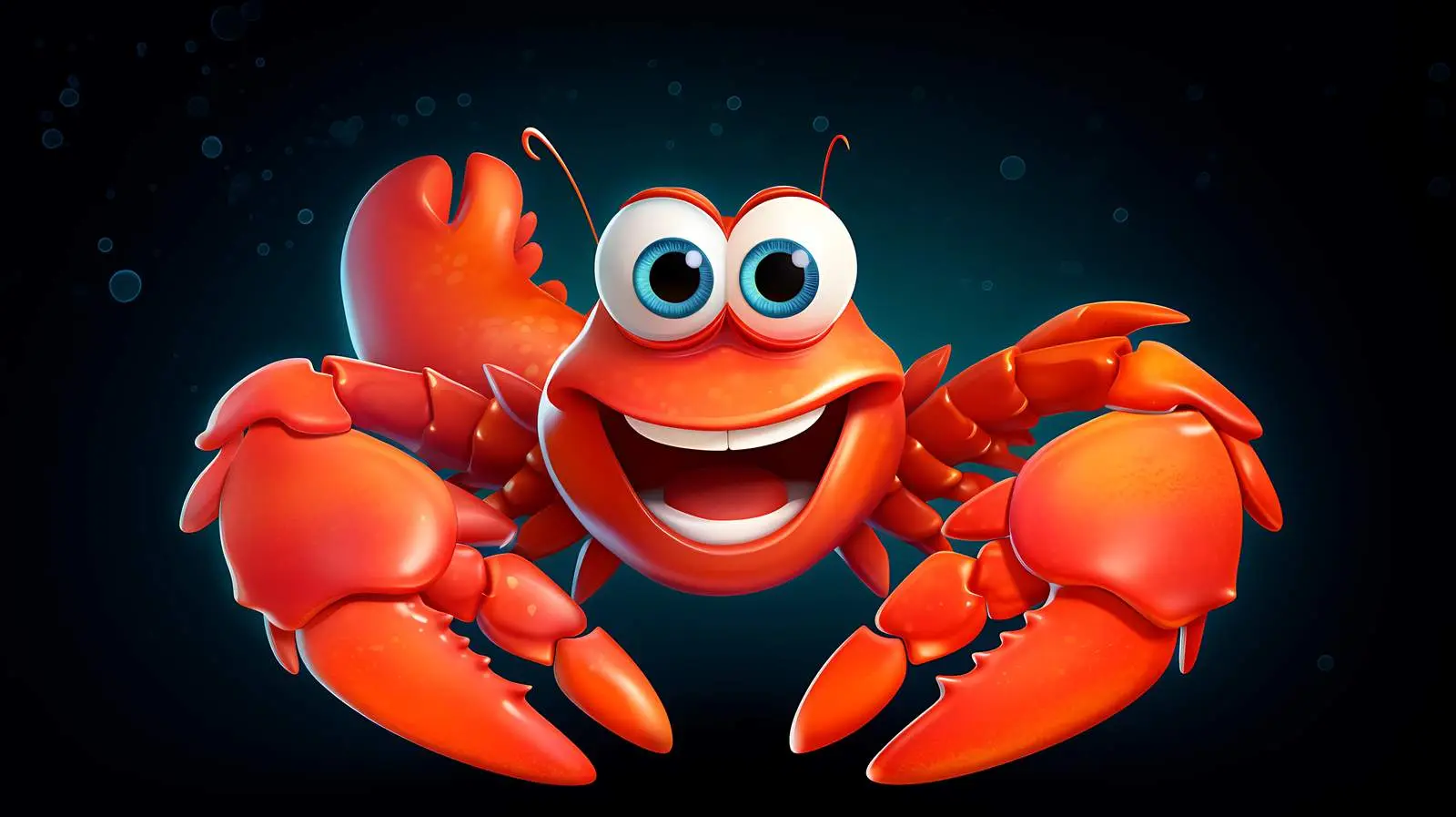 Adorable Smiling Cartoon Lobster Underwater — free download from Dotvec