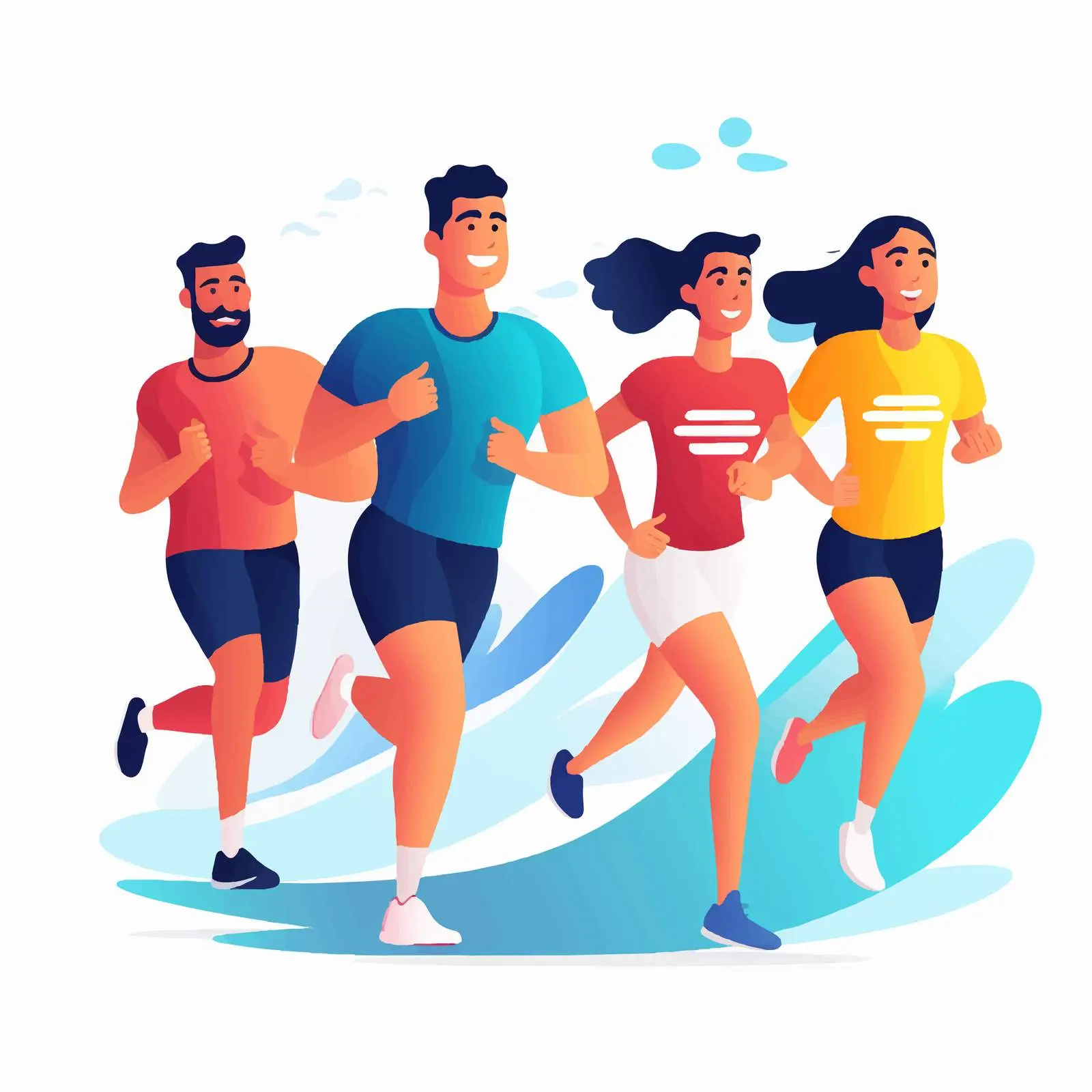 Active Men and Women Jogging in Sportswear — free download from Dotvec