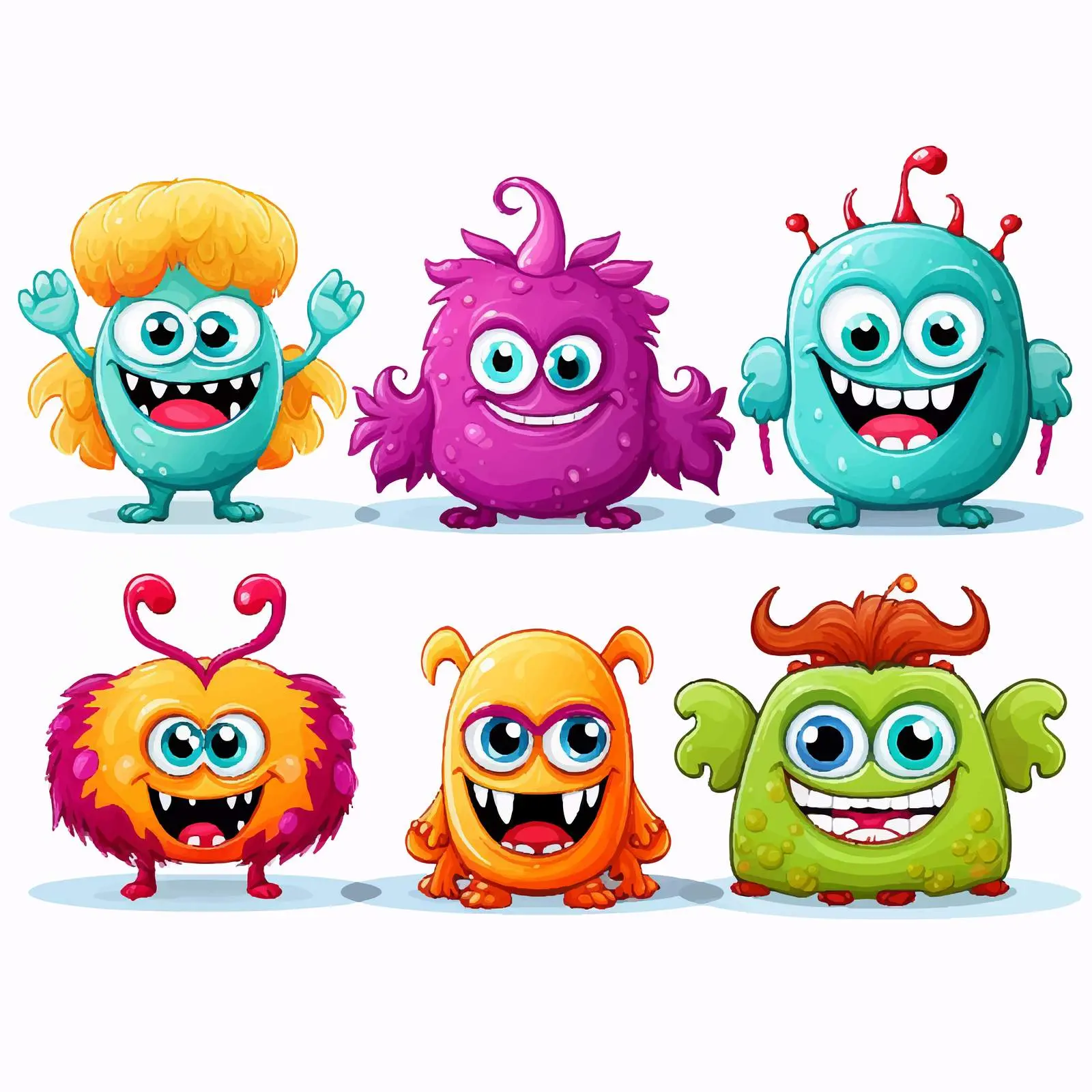 Cute Monsters Vector Art with Blank Space — free download from Dotvec