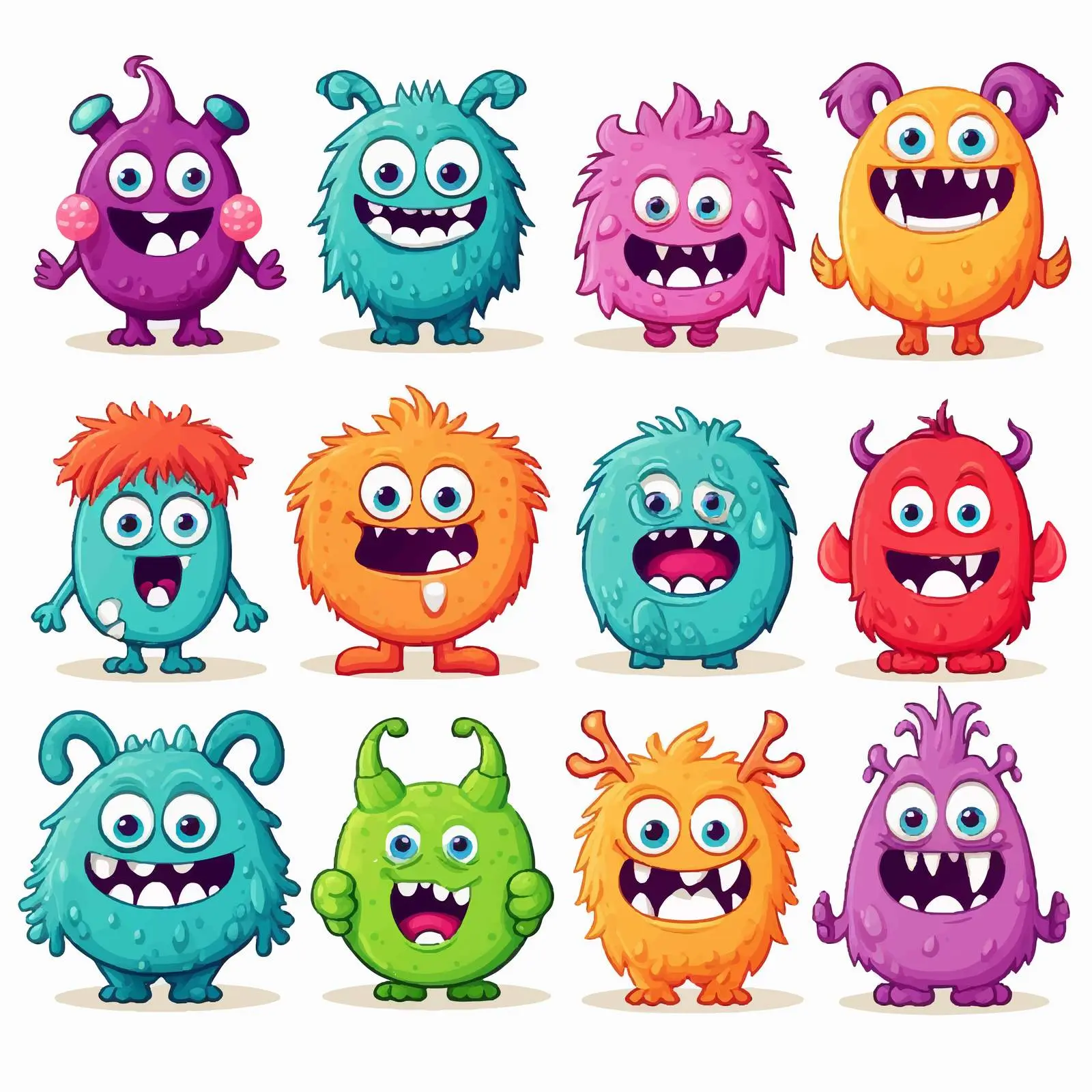 Cute Cartoon Monsters Vector for Fun Designs — free download from Dotvec