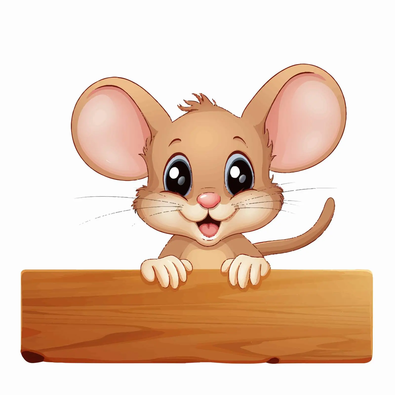 Adorable Mouse Next to Wooden Signboard Vector – free signboard vector image from Dotvec