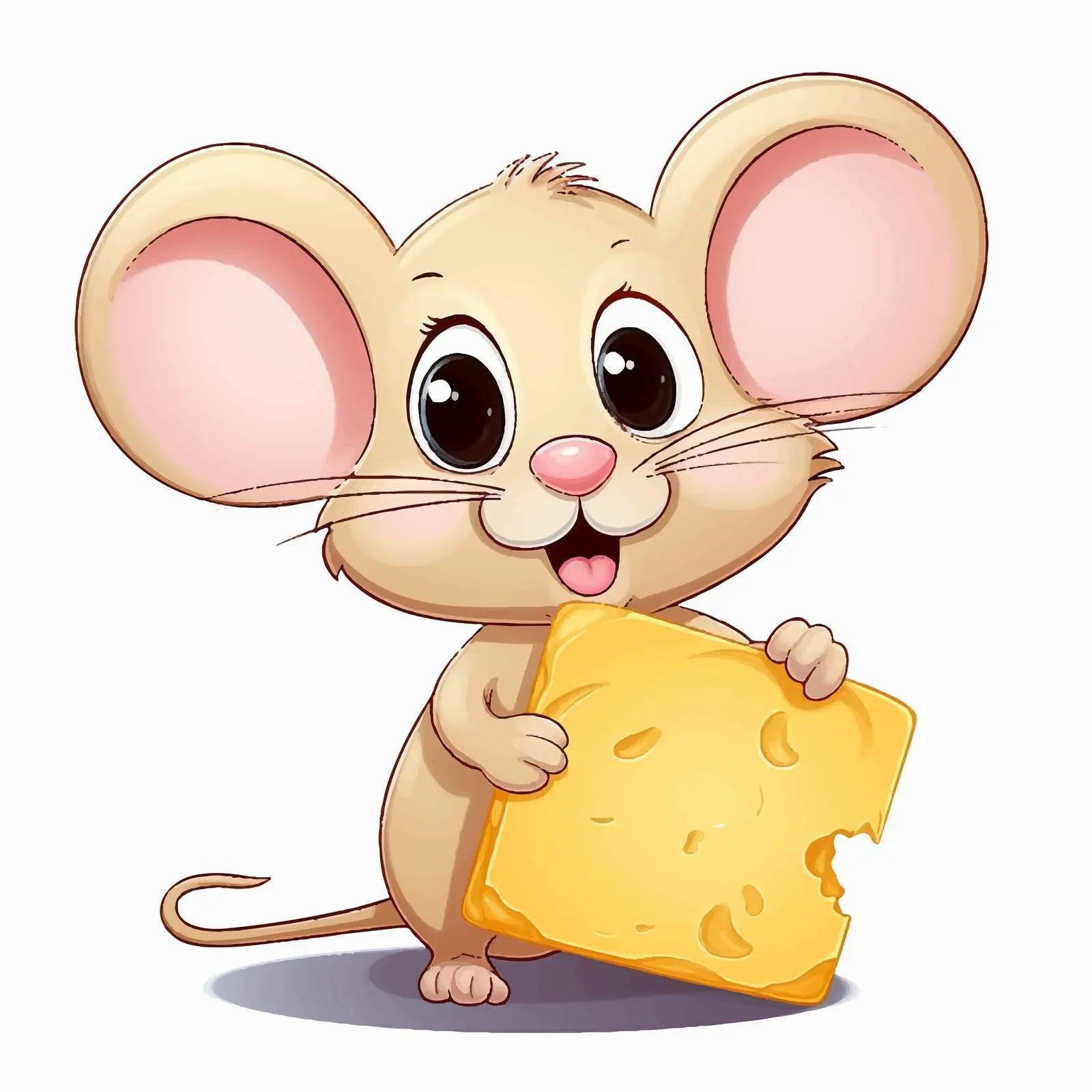 Cute Mouse with Cheese Beside Blank Sign — free download from Dotvec