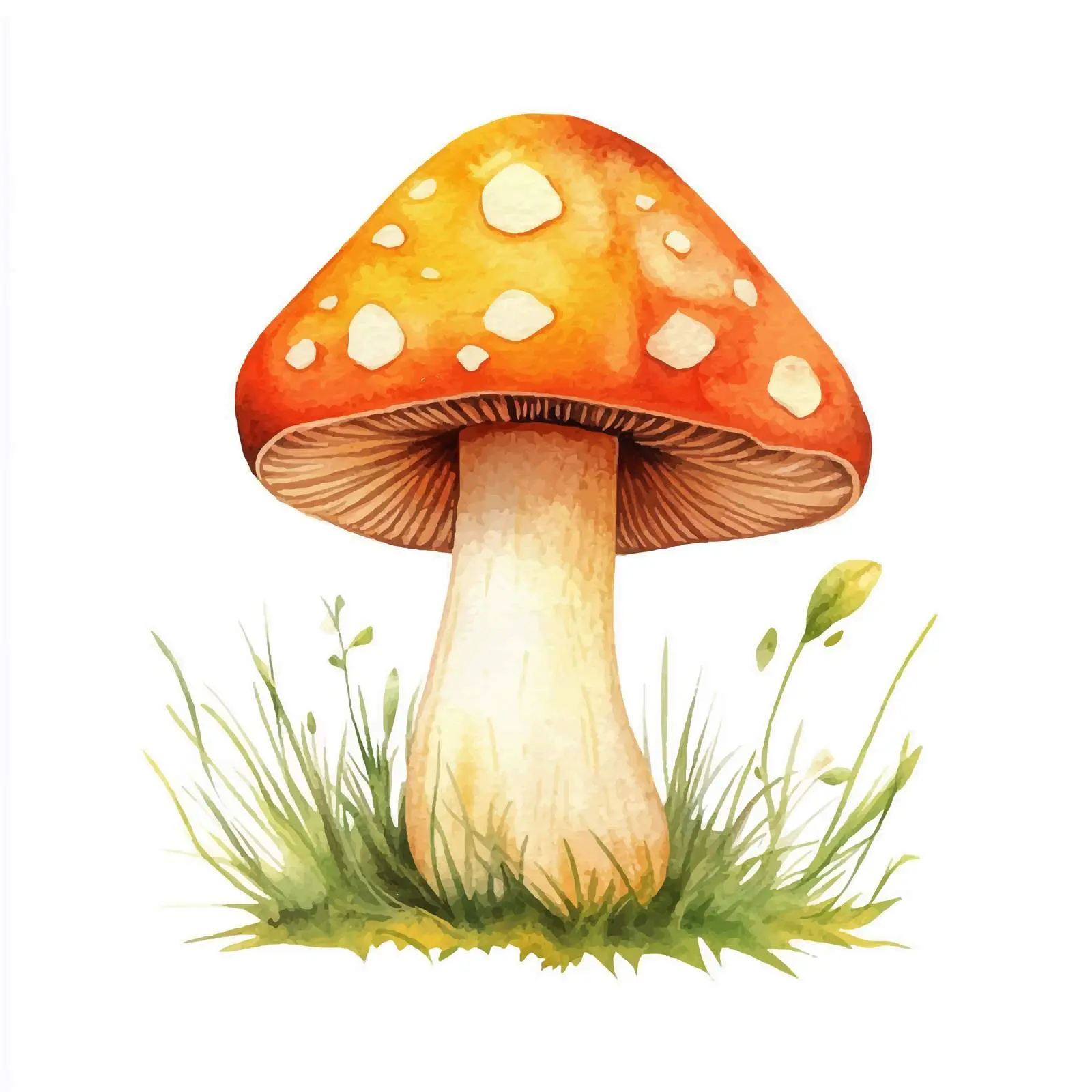 Cute Mushroom Watercolor Cartoon Illustration — free download from Dotvec