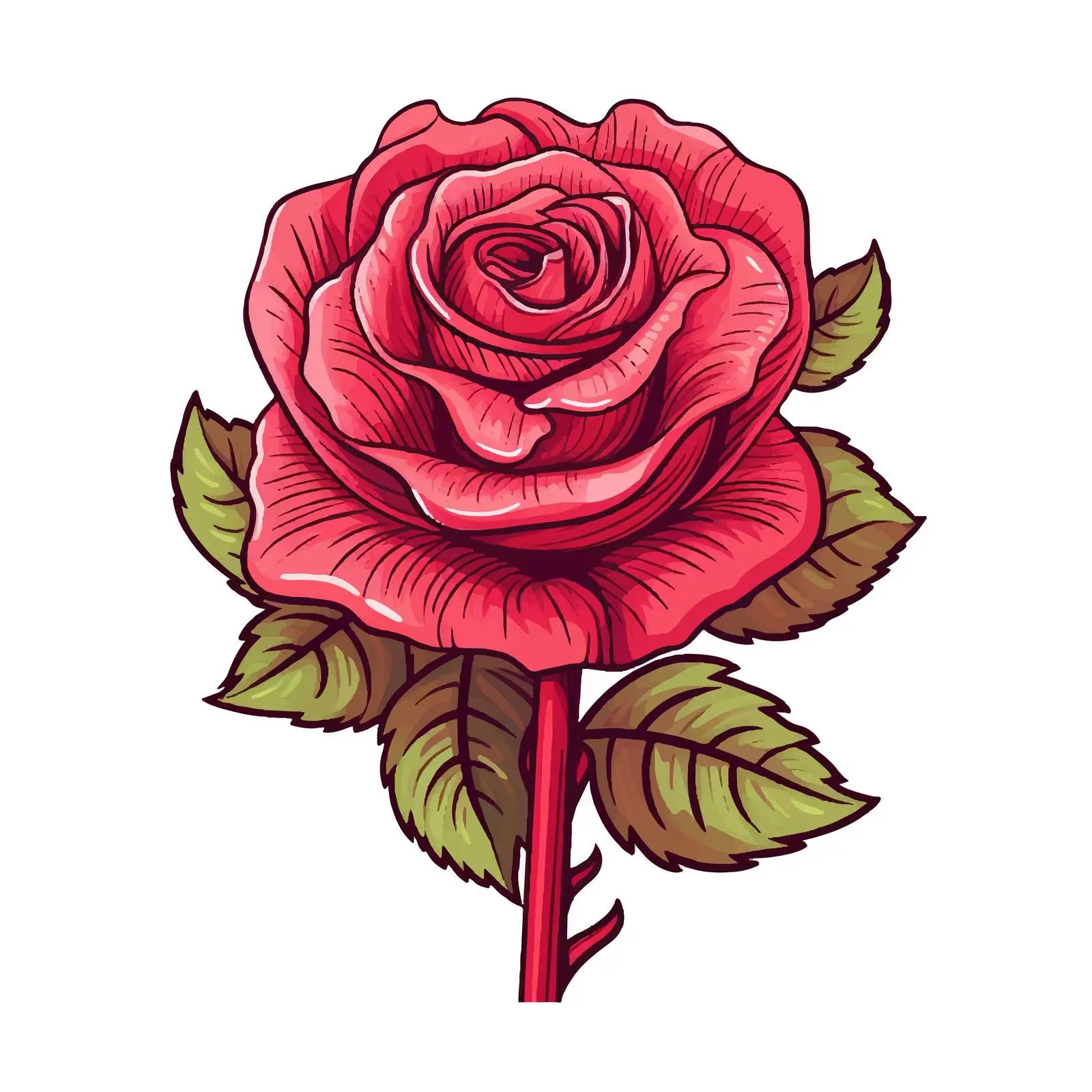 Elegant Nail Design with Red Rose and Hand Lettering — free download from Dotvec