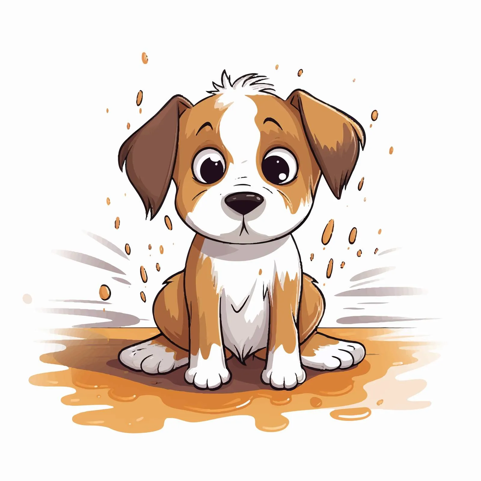 Cute Dog Peeing on Carpet Illustration — free download from Dotvec