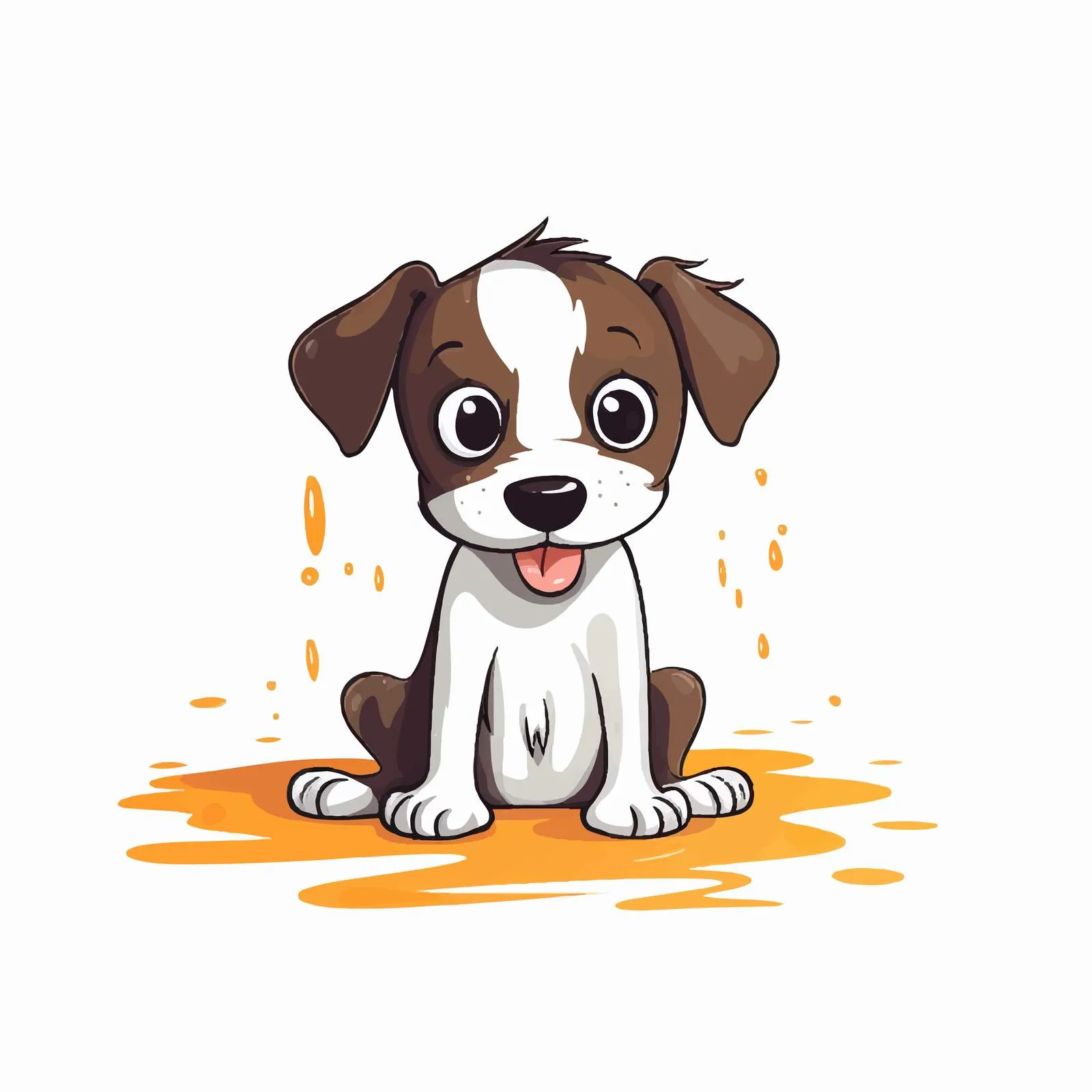 Cute Dog Peeing on Carpet Illustration — free download from Dotvec