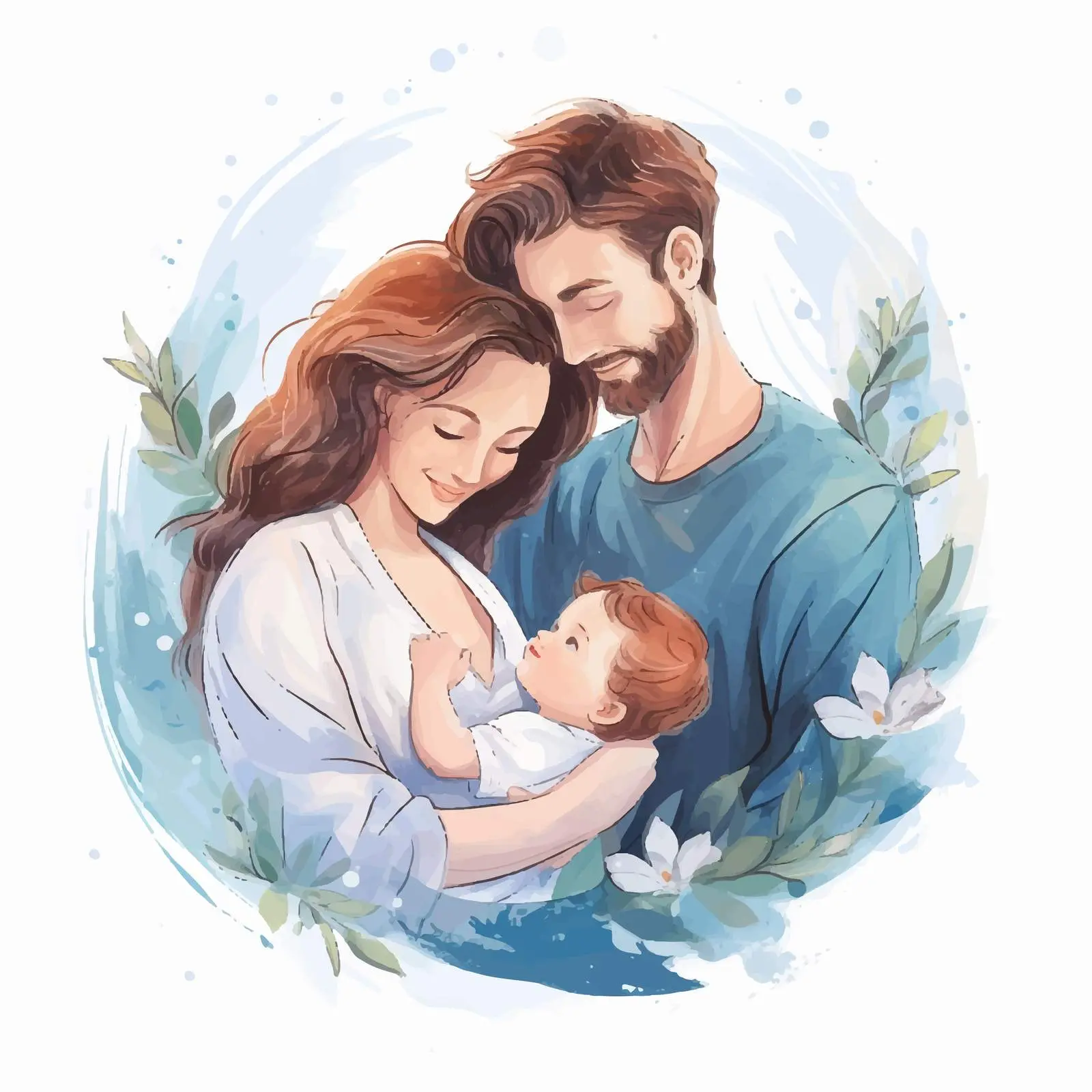Newborn Baby in Parents' Arms Vector Art — free download from Dotvec