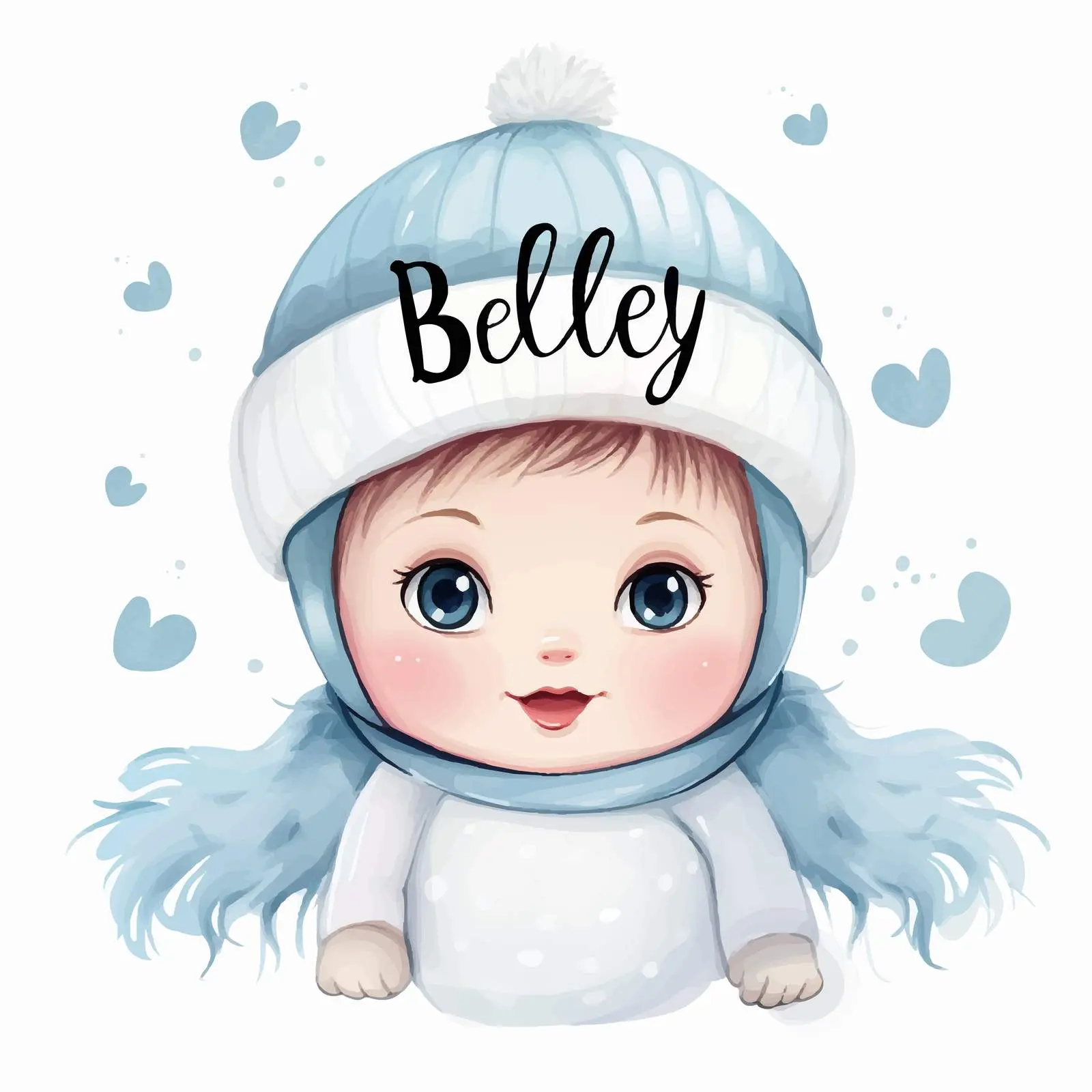 Cute Newborn in Funny Hat Card Design — free download from Dotvec