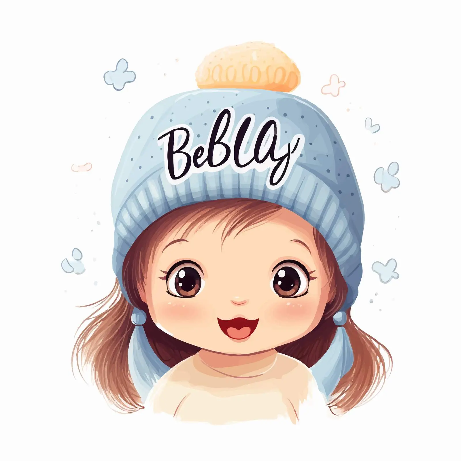 Cute Newborn in Funny Hat on Card — free download from Dotvec