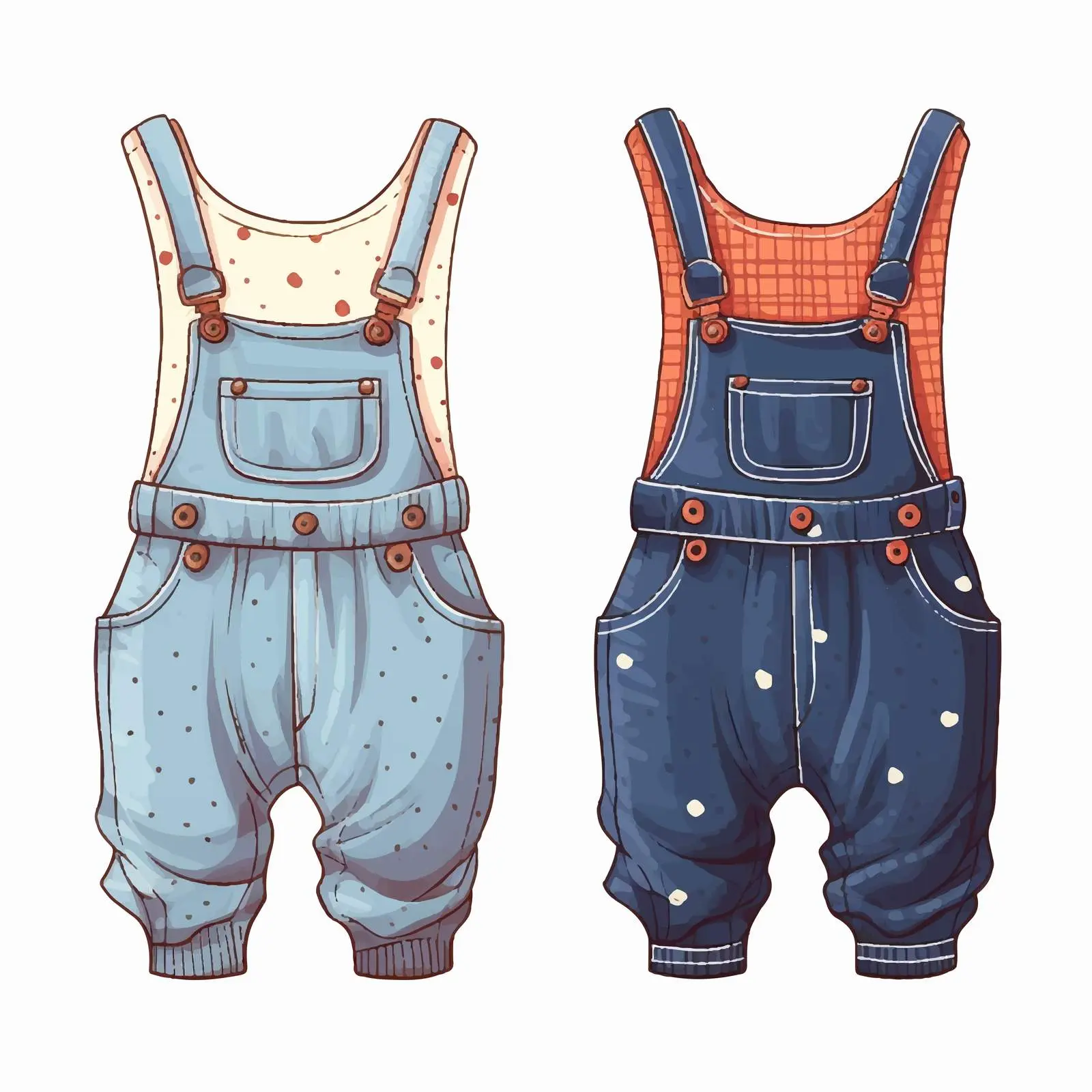 Fashionable Cute Overalls for Kids — free download from Dotvec
