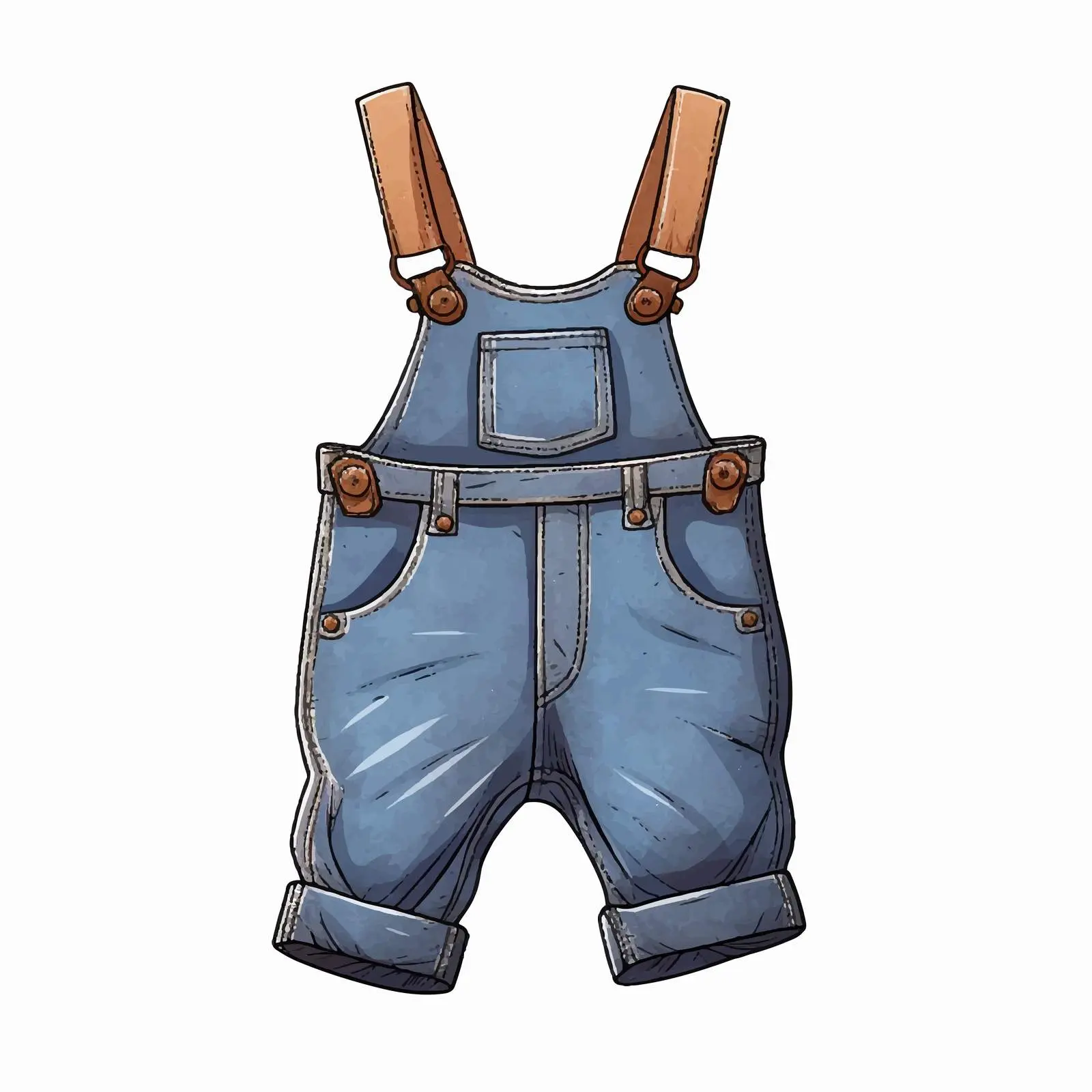 Cute Fashionable Childrens Overalls Image — free download from Dotvec
