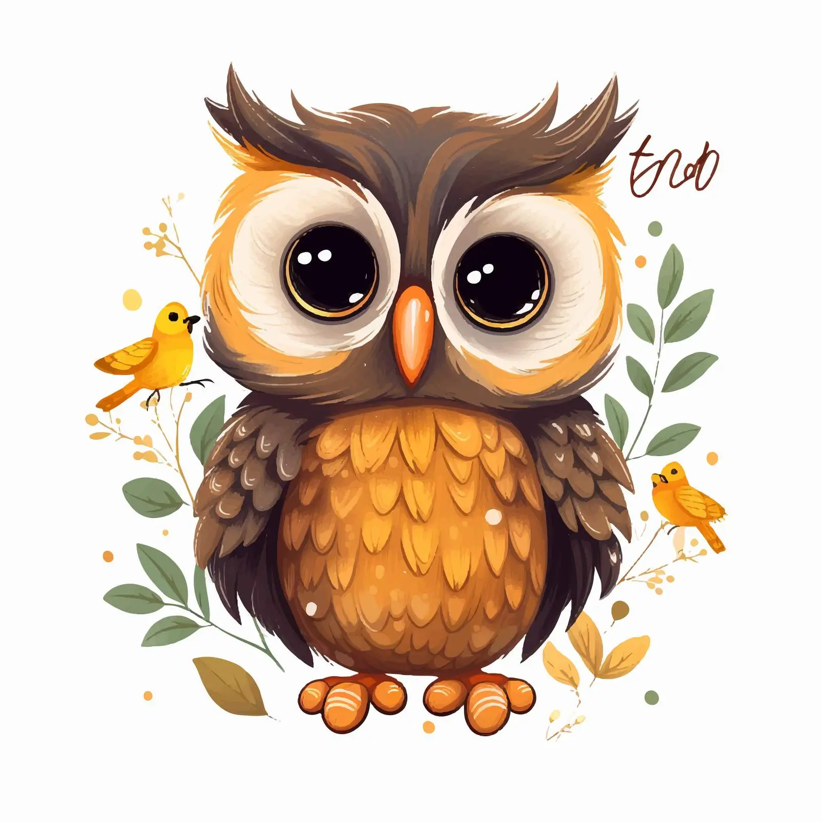 Cute Owl and Handwritten Thank You Vector — free download from Dotvec