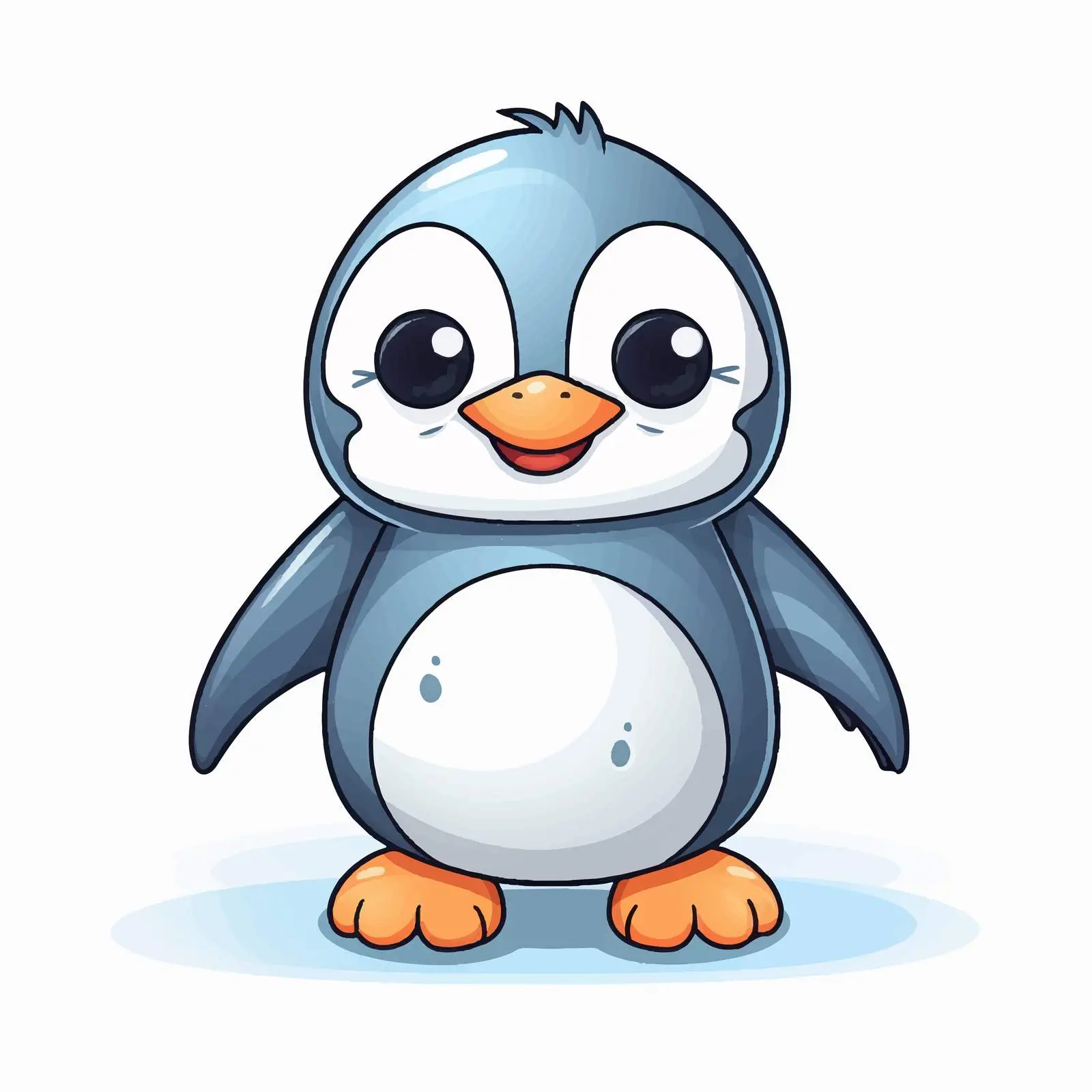 Cute Penguin Cartoon Vector Icon Illustration – free cartoonish style image from Dotvec