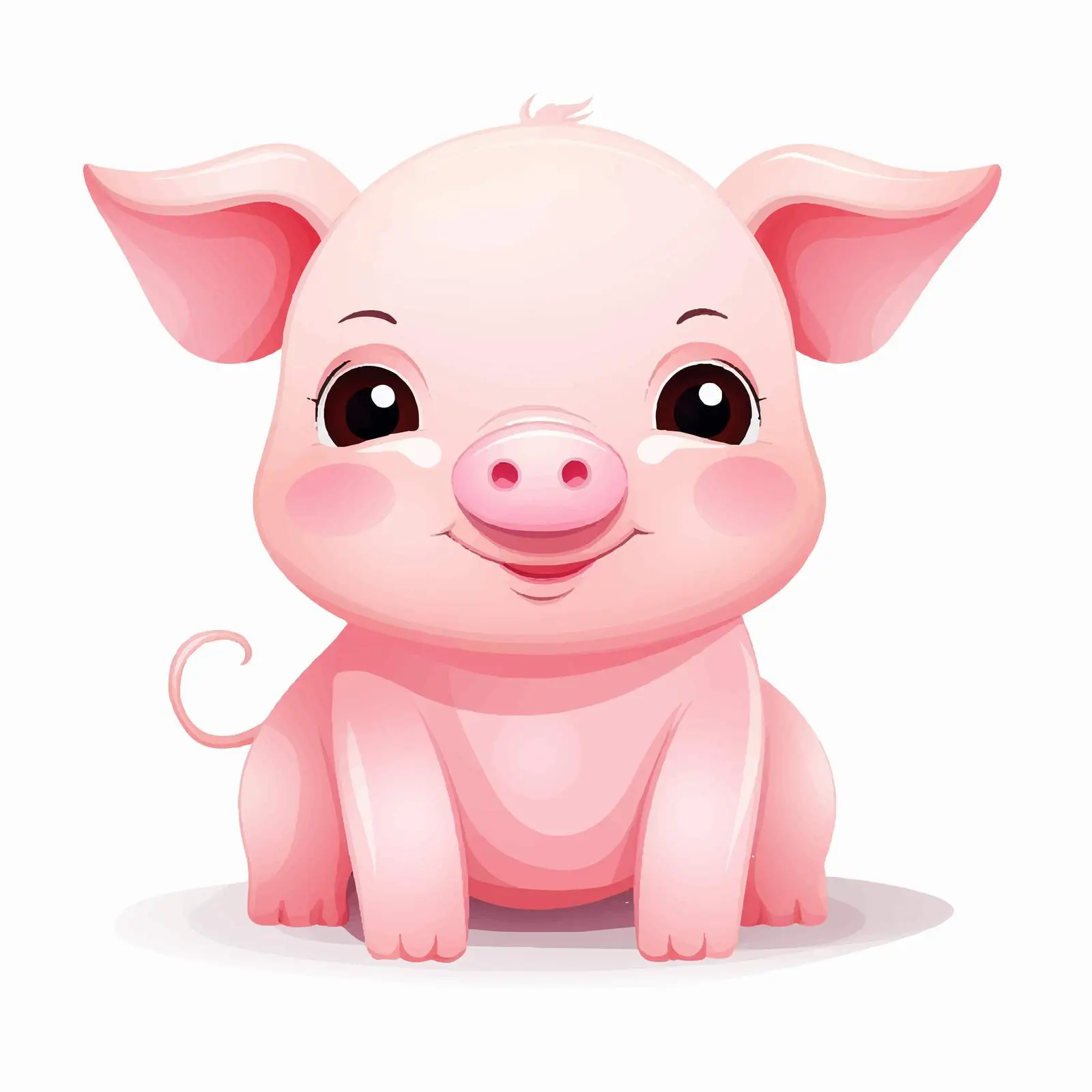 Cute Cartoon Pig Isolated Illustration Vector — free download from Dotvec