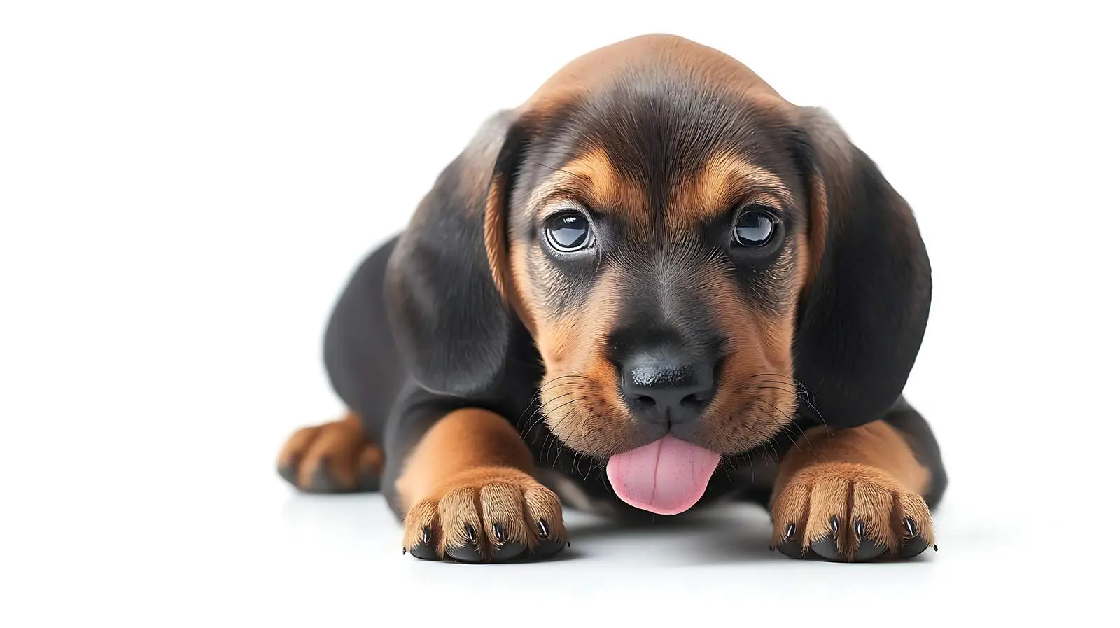 Slovakian Hound Puppy Licking Nose Isolated — free download from Dotvec