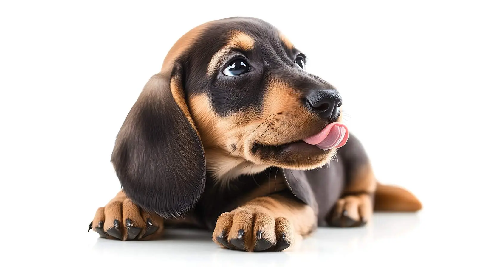 Slovakian Hound Puppy Licking His Nose — free download from Dotvec