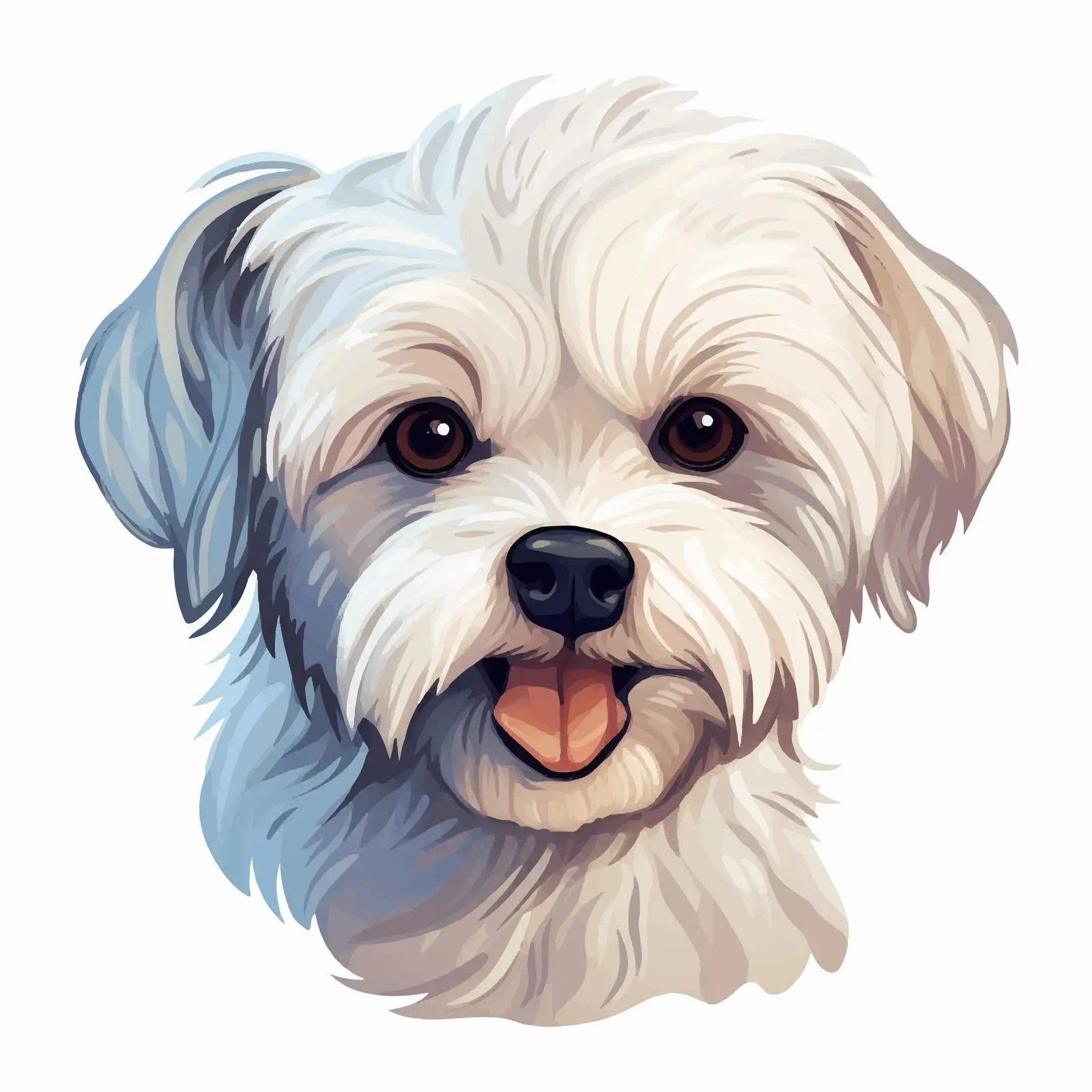 Happy Maltese Puppy Head Portrait — free download from Dotvec