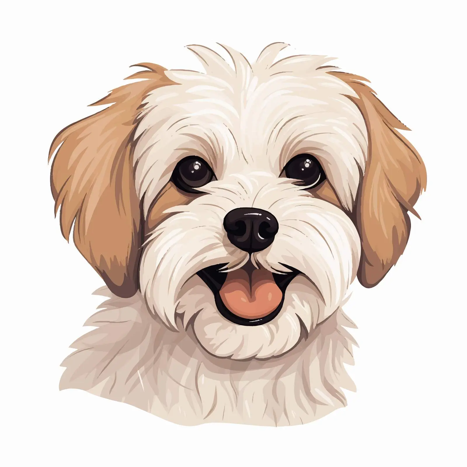Happy Maltese Dog Portrait Vector — free download from Dotvec