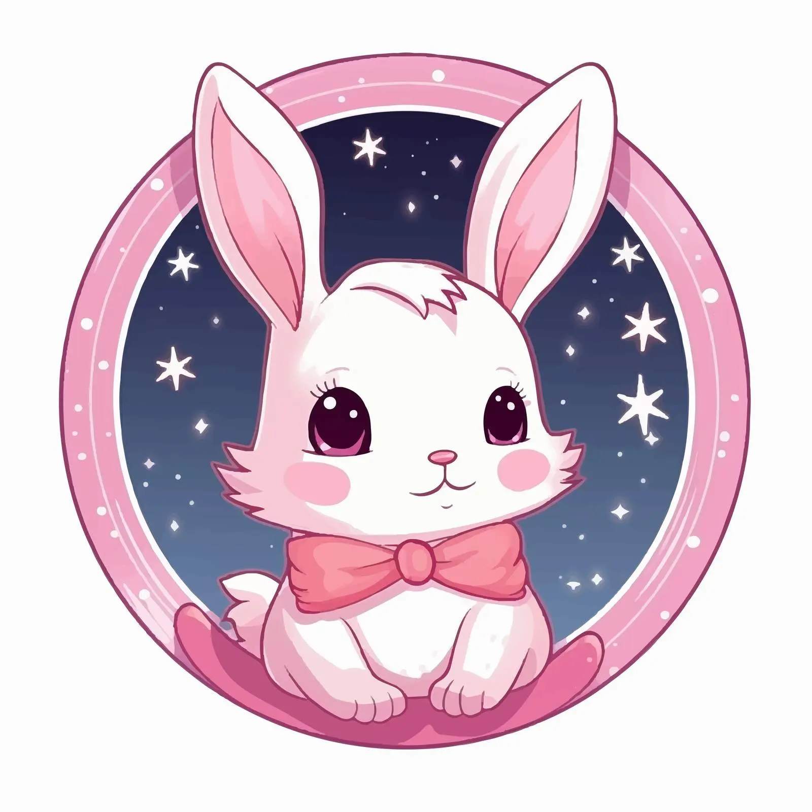 Cute Rabbit Circular Vector Illustration — free download from Dotvec