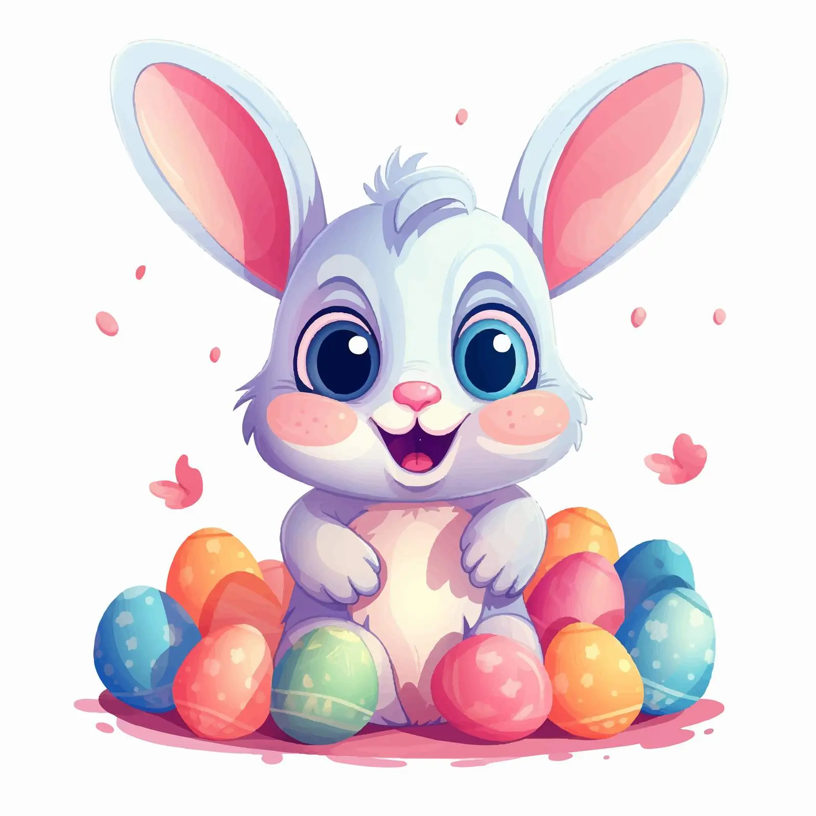 Cute Rabbit Happy Easter Celebration Vector Illustration — free download from Dotvec
