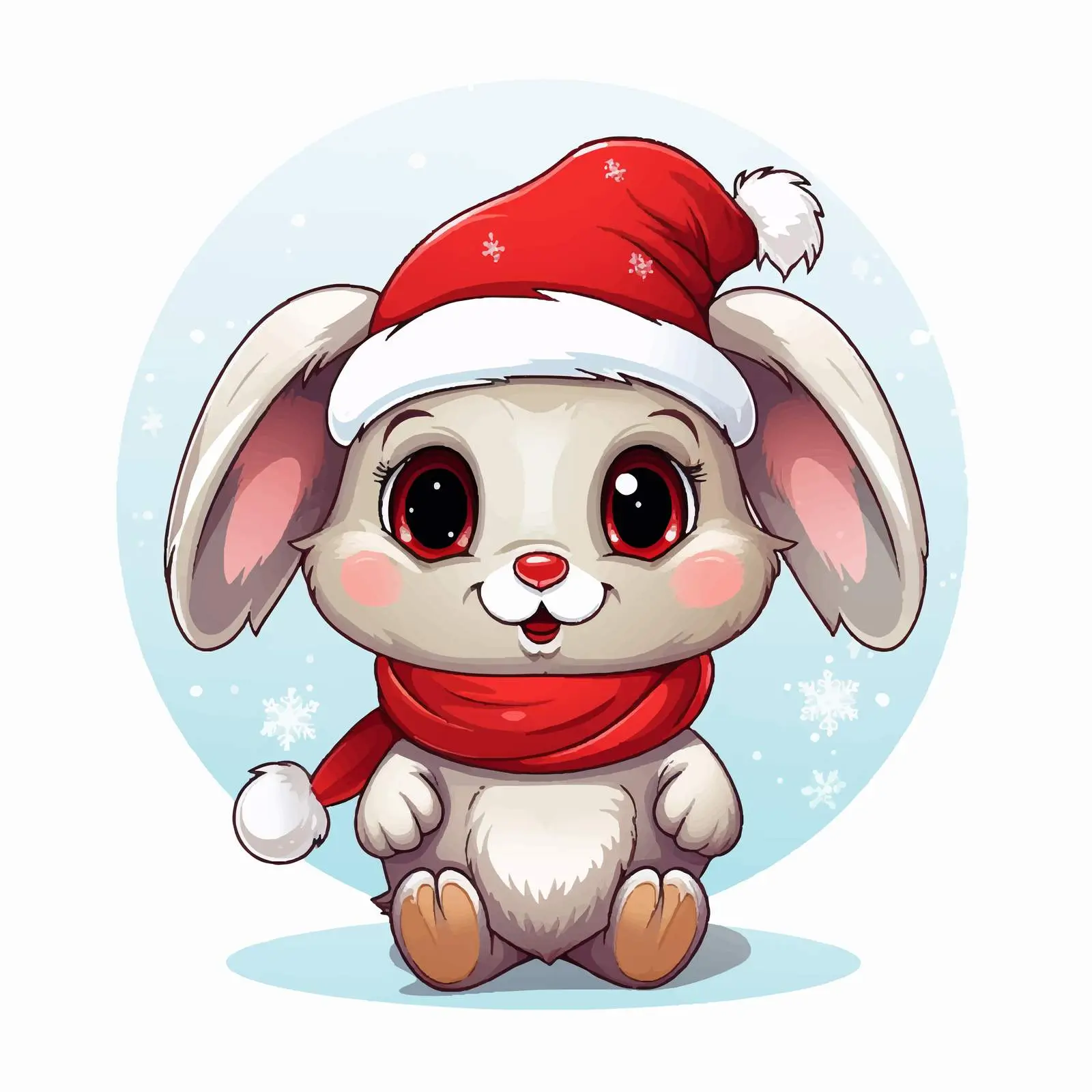 Cute Rabbit in Santa Hat Vector Design — free download from Dotvec