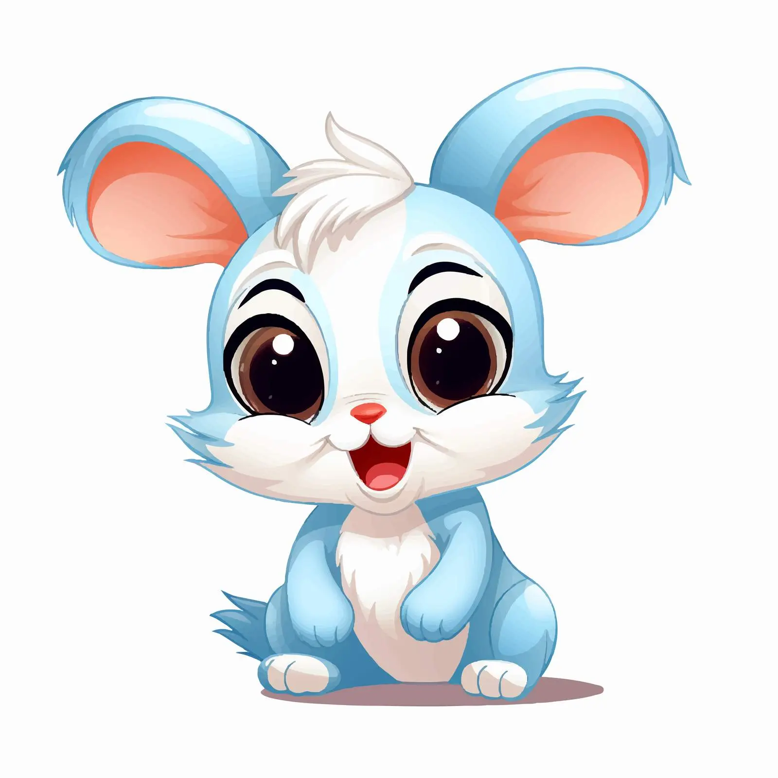 Cute Smiling Rabbit with Big Blue Eyes Vector — free download from Dotvec