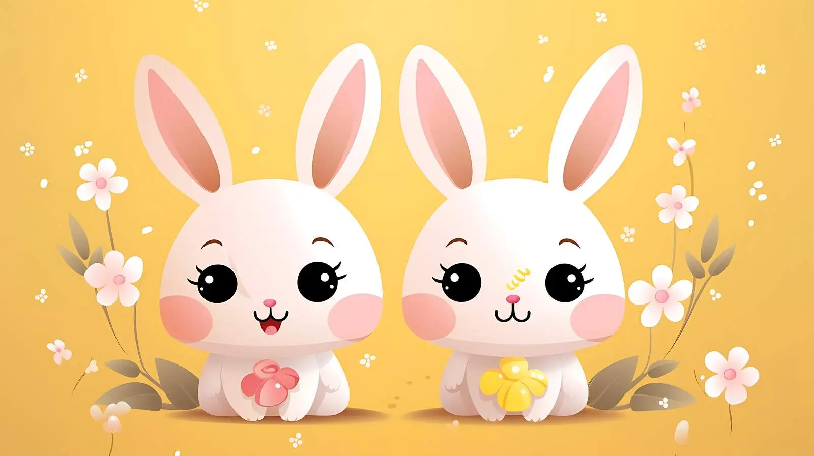 Spring Day Cartoon Rabbit Illustration — free download from Dotvec