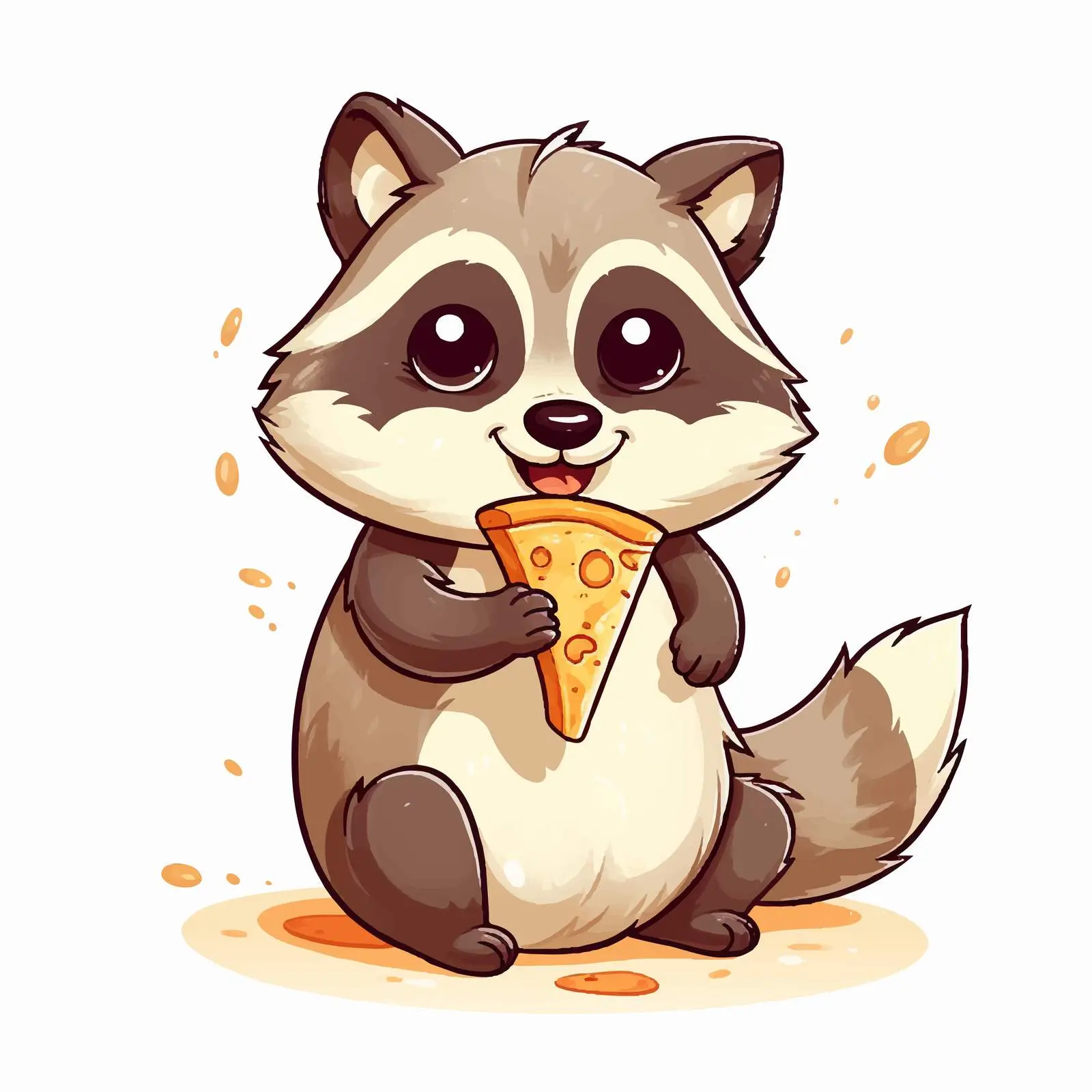 Adorable Raccoon Enjoying a Slice of Pizza — free download from Dotvec