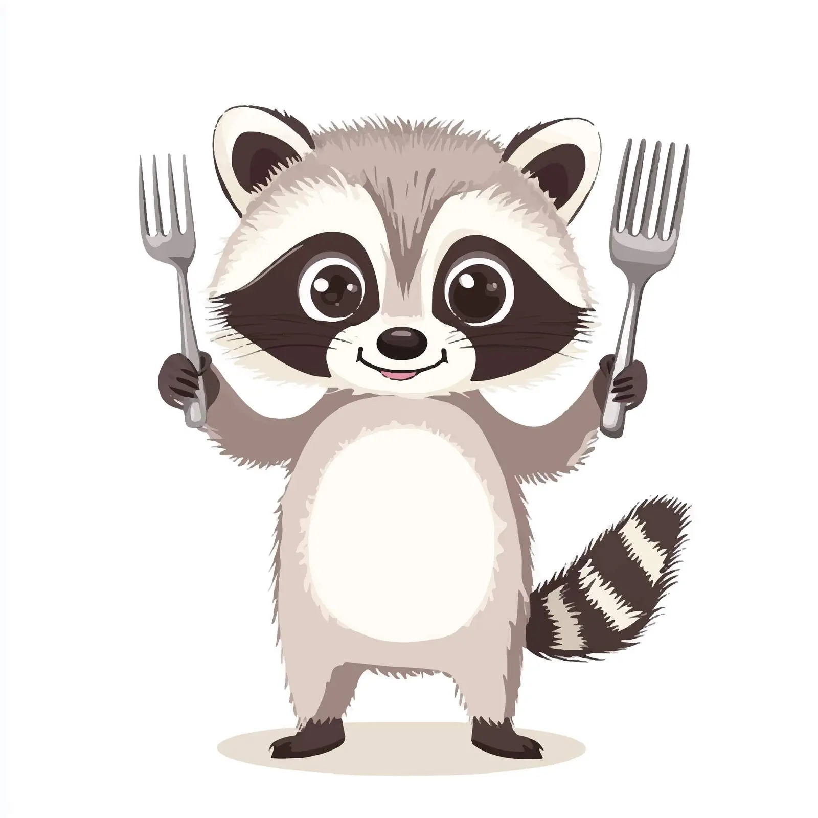 Raccoon Holding Fork with Restaurant Menu — free download from Dotvec